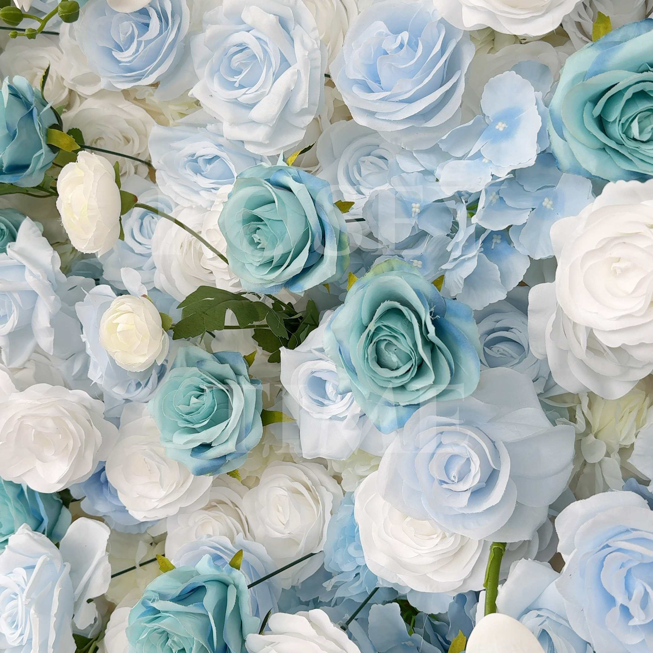 Roseytime 5D Artificial Blue Flower Wall Roll Up Fabric Back #RTW084
