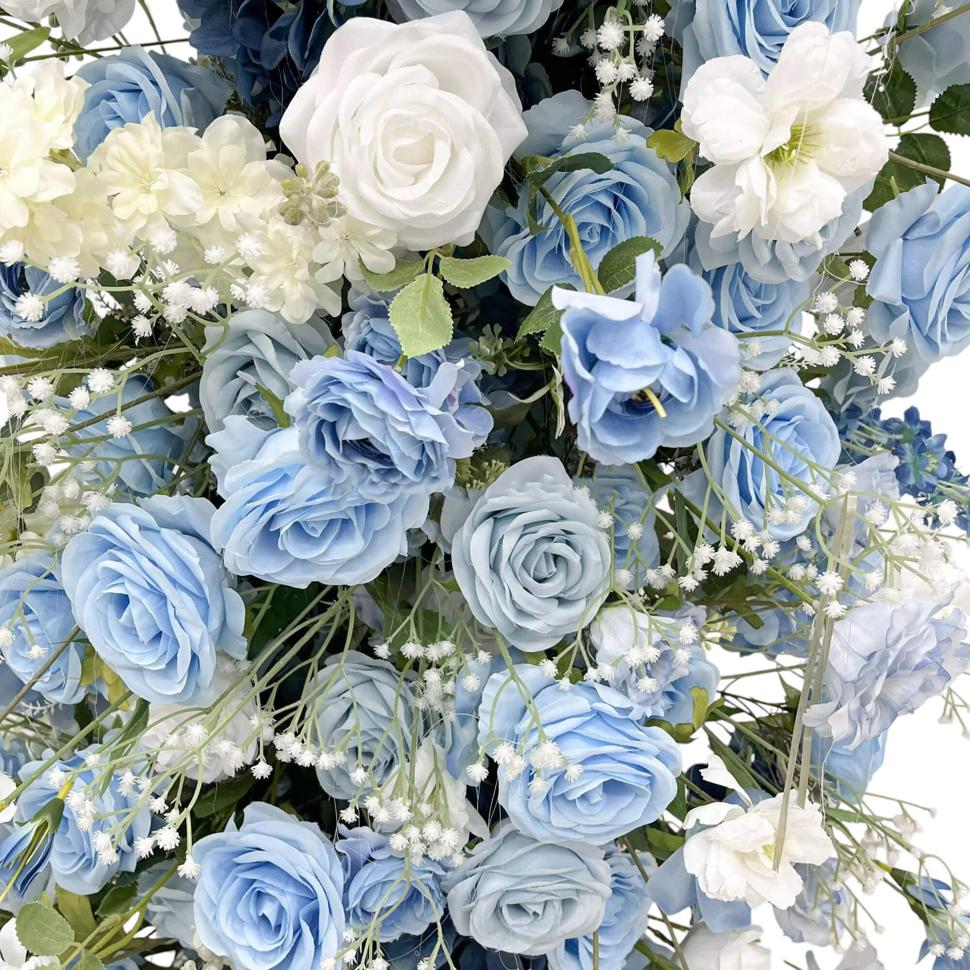 Roseytime Dusty Blue Flower Pillars Arch with Frame #RTP072