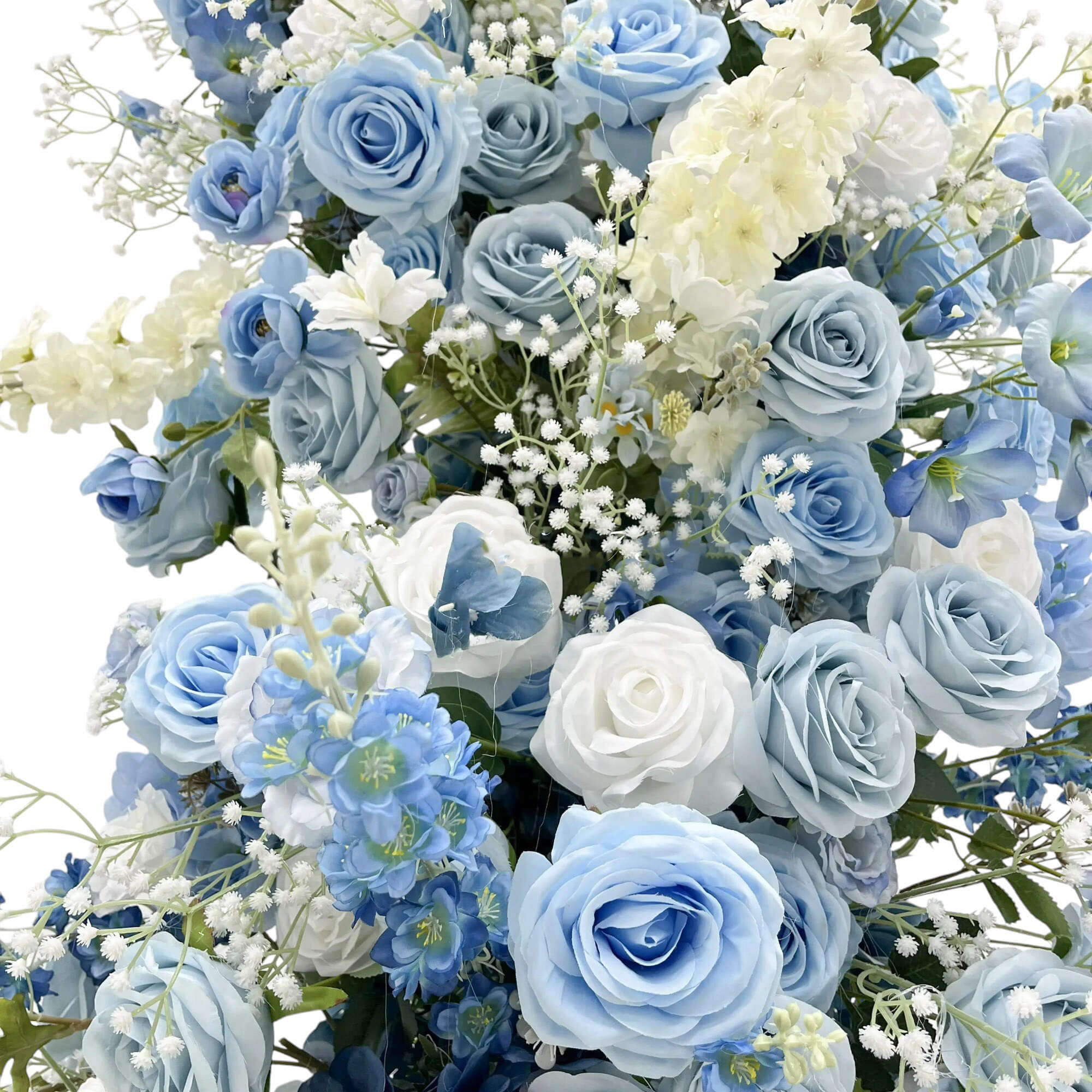 Roseytime Dusty Blue Flower Pillars Arch with Frame #RTP072