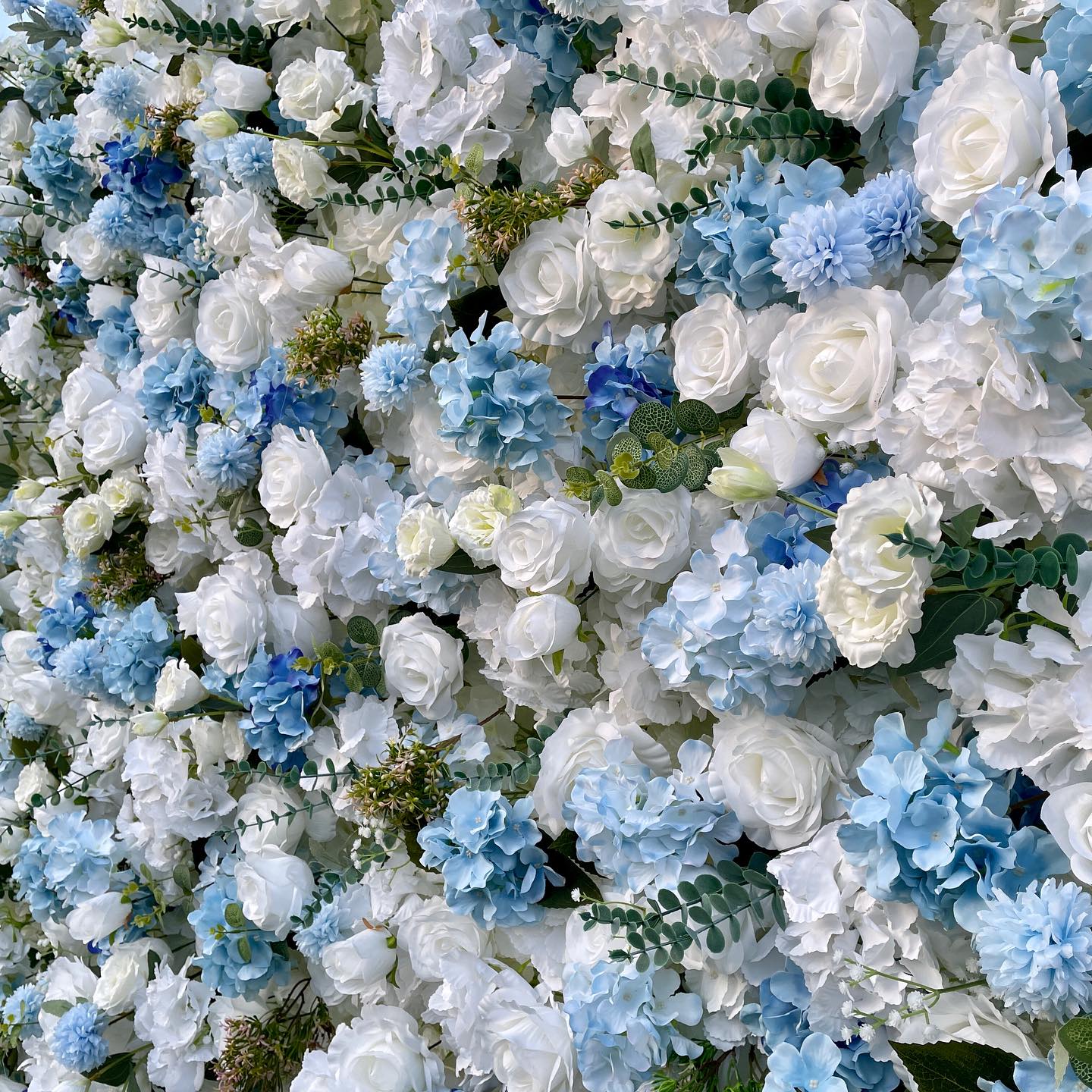 Roseytime 5D Blue Flower Wall Roll Up Fabric Back #RTW196