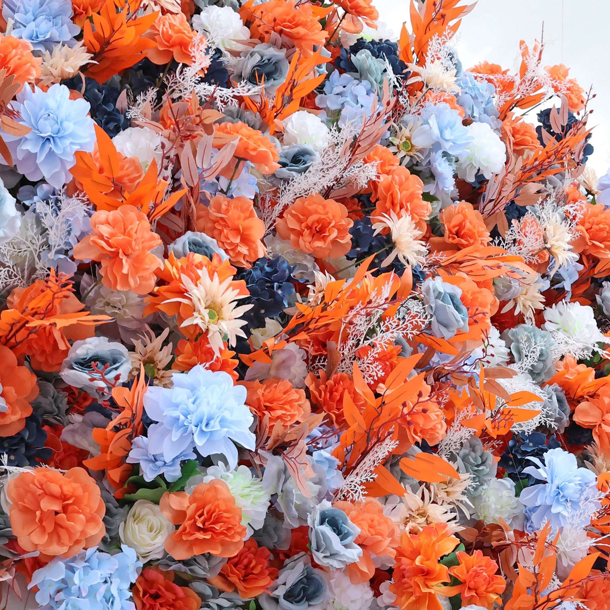 Roseytime 5D Orange&Blue Flower Wall Roll Up Fabric Back #RTW344