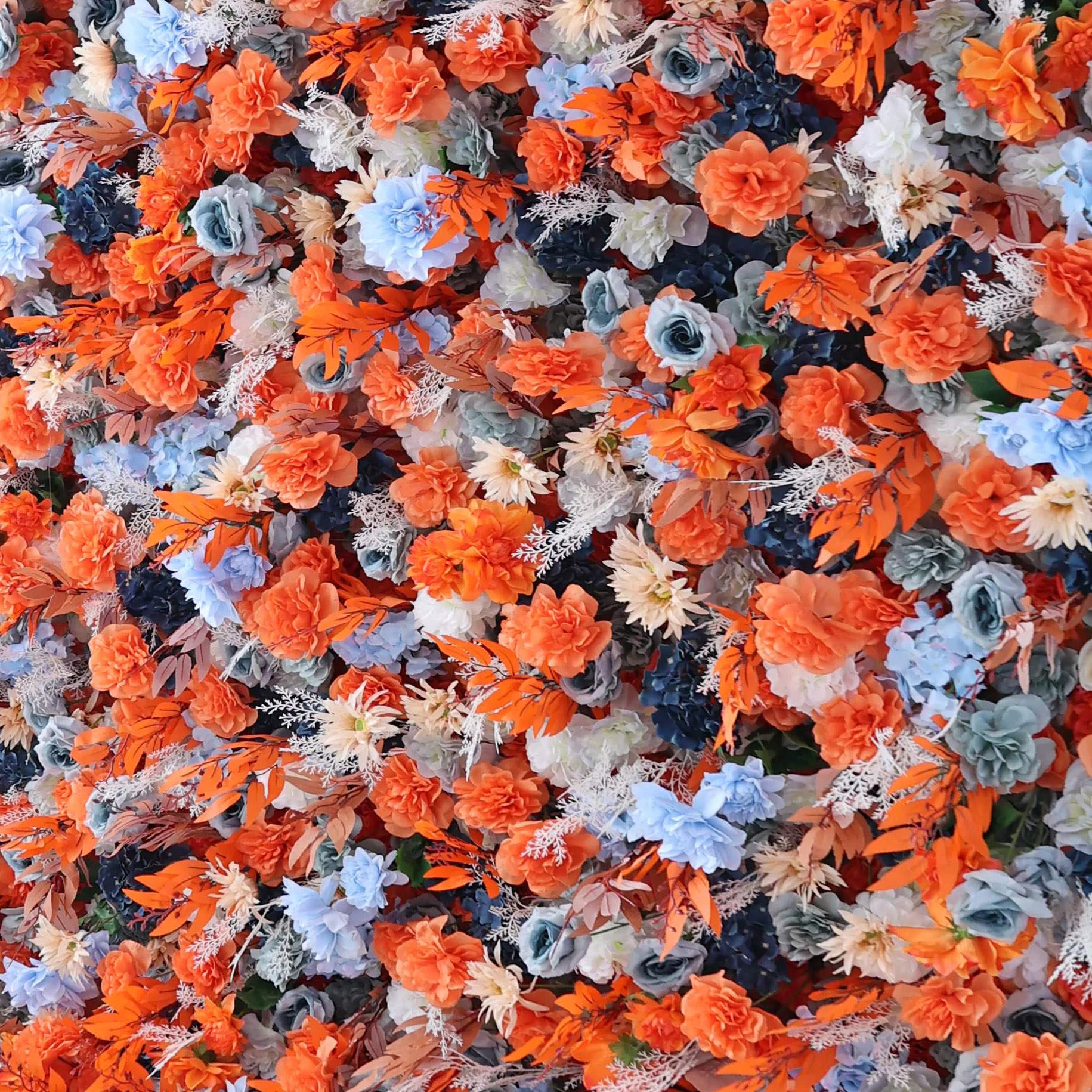 Roseytime 5D Orange&Blue Flower Wall Roll Up Fabric Back #RTW344