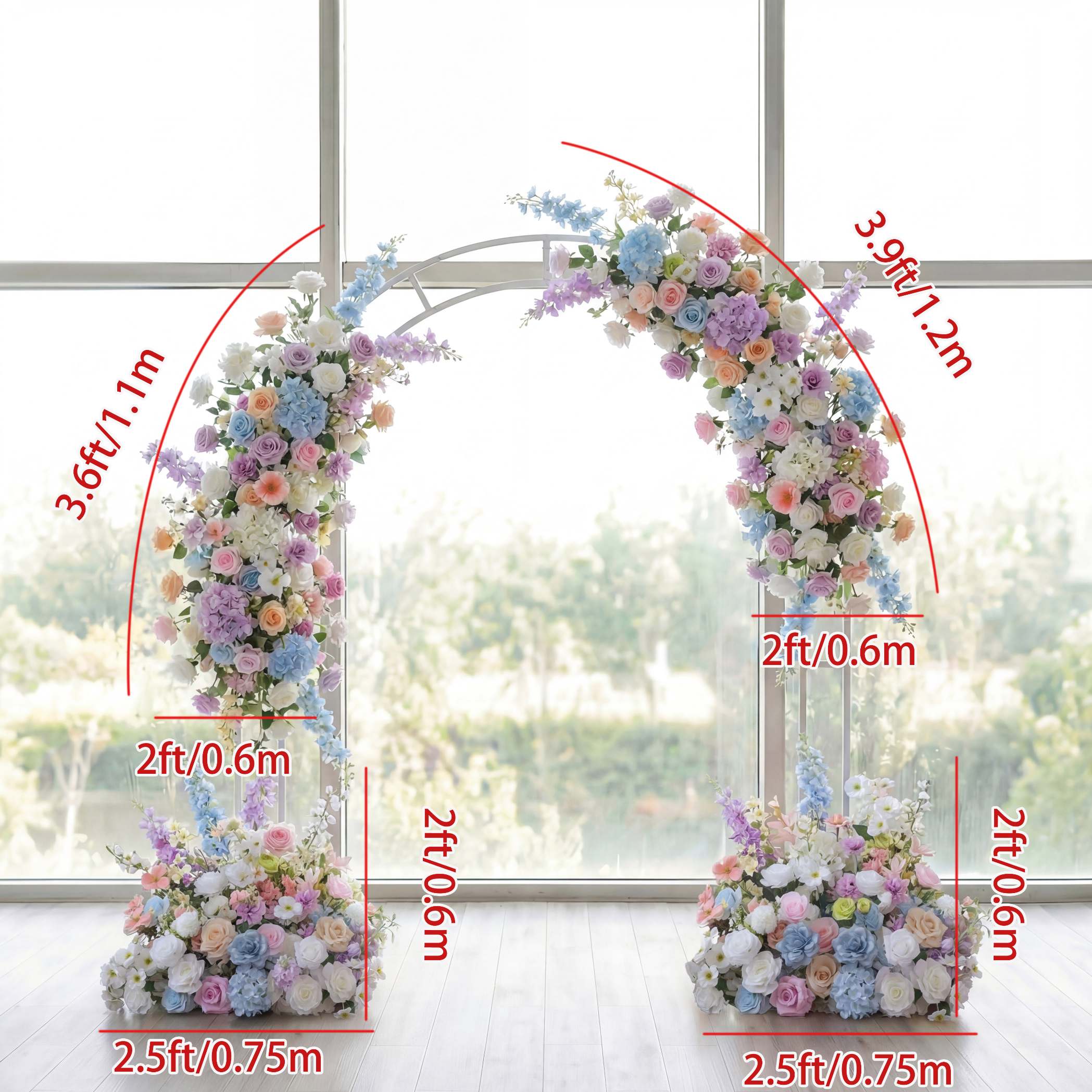 Roseytime Blue&Pink Flower Set Flower Arch Arrangement #RTA456