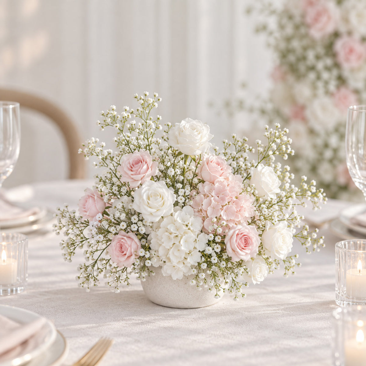 Roseytime Blush Pink Table Flower Arrangement #RTT054