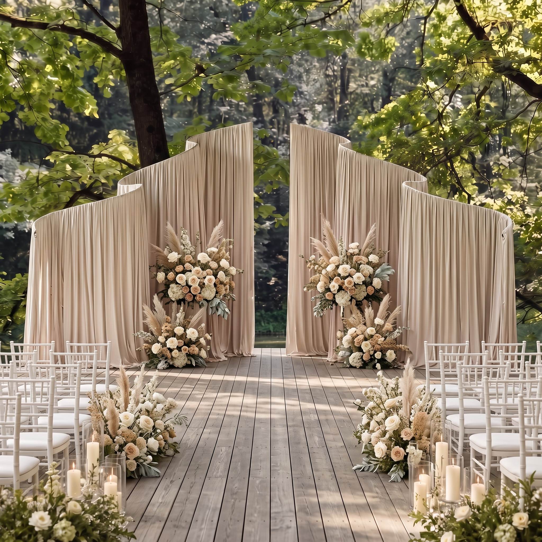 RoseyTime Wavy Frame Wave Wedding Metal Arch