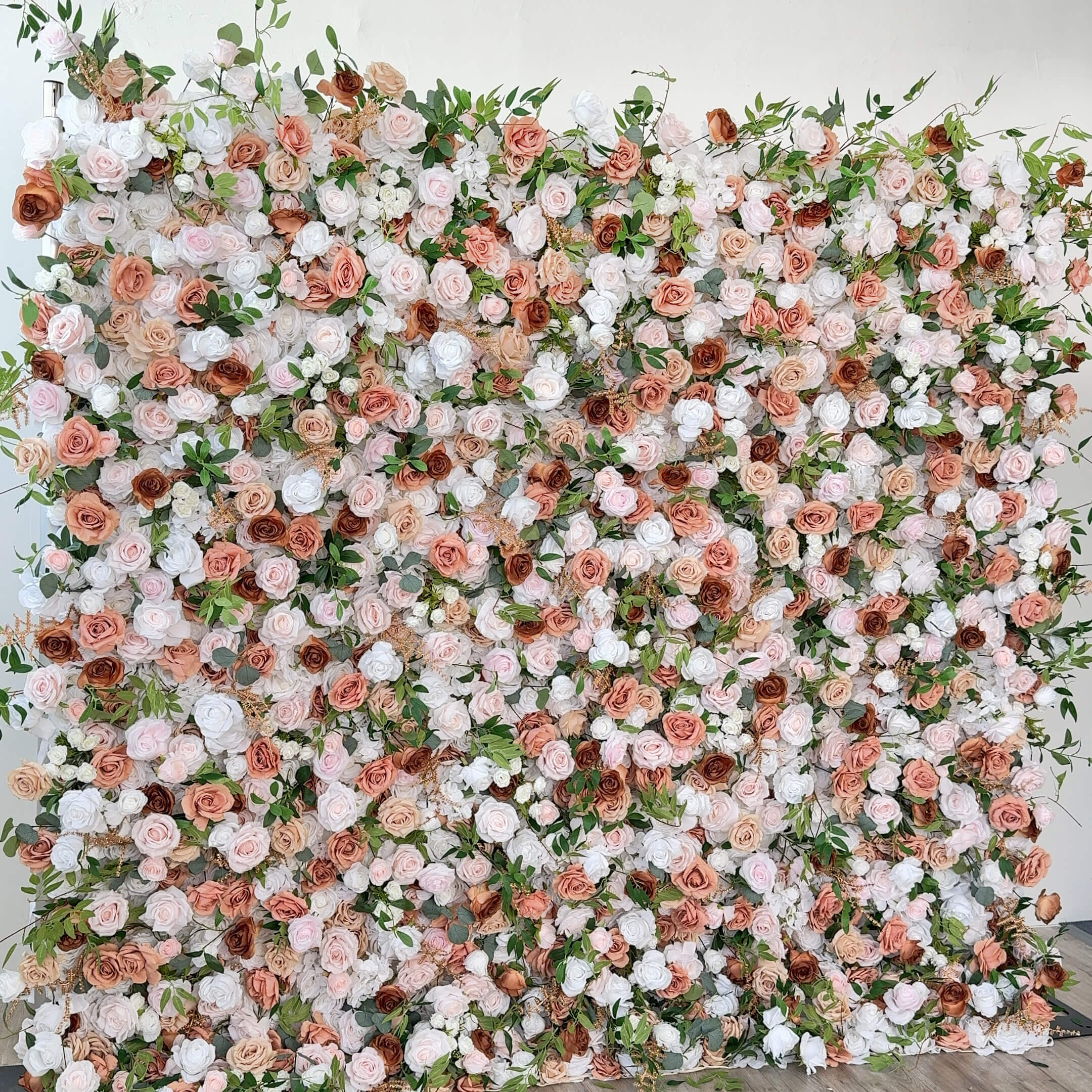 Roseytime 5D Tan Flower Wall Roll Up Fabric Back #RTW226