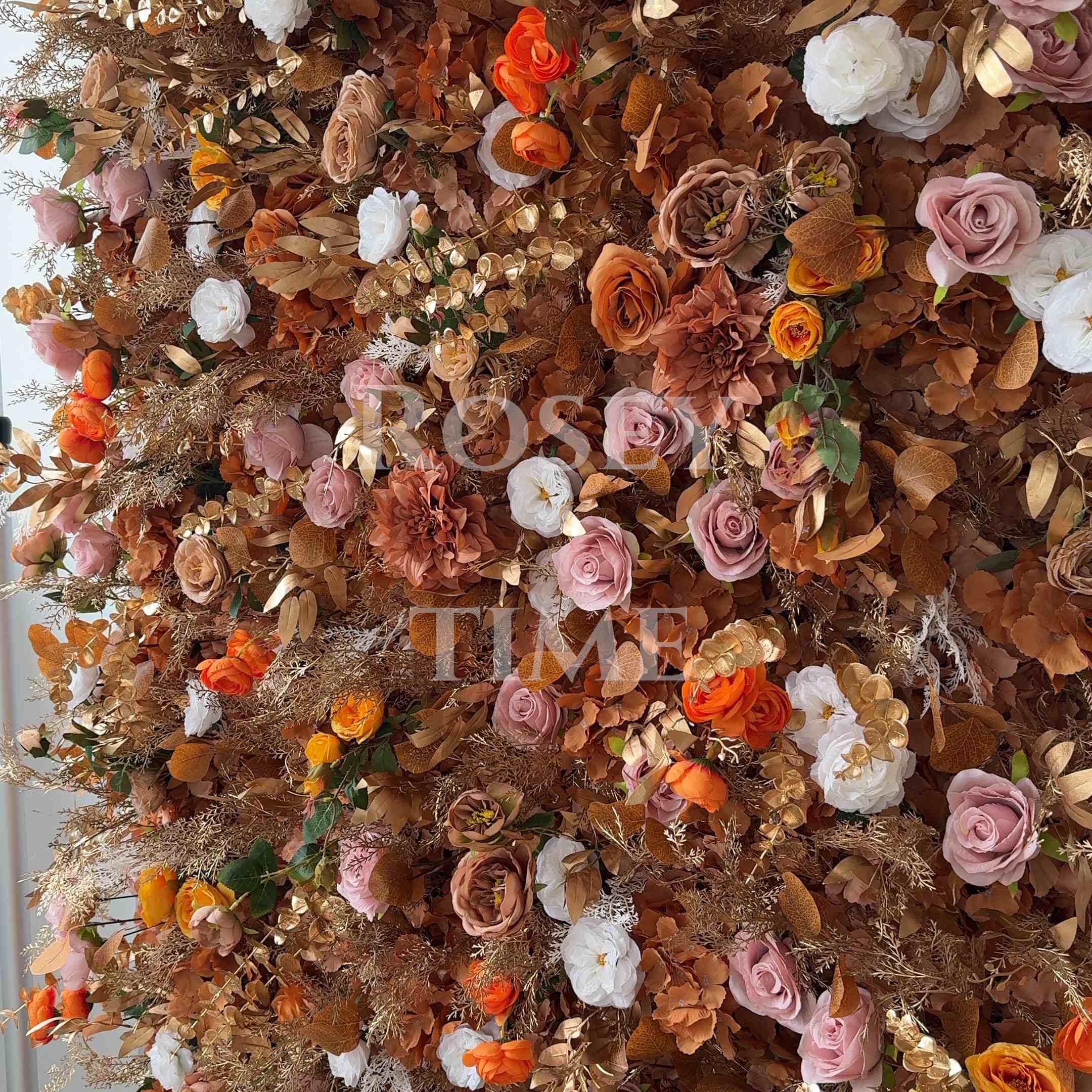 Roseytime 5D Brown Pampas Flower Wall Roll Up Fabric Back #RTW125