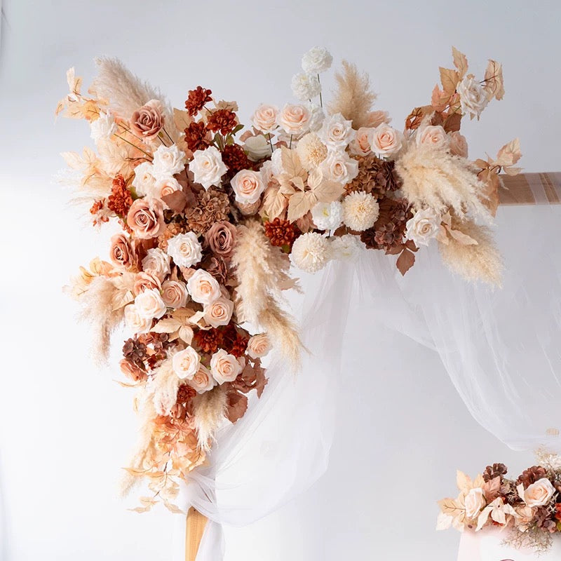 Roseytime Autumn Brown Arch Flowers Decor Set For Wedding&Event