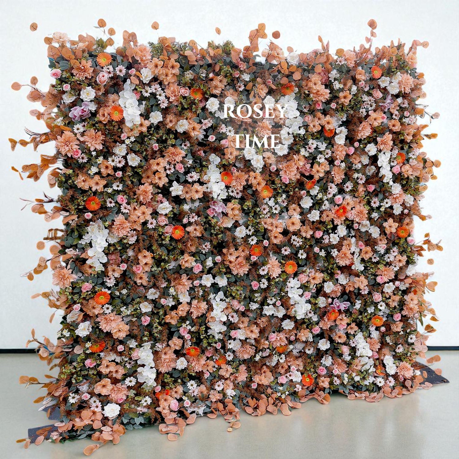 Roseytime 5D Brown Flower Wall Roll Up Fabric Back #RTW313