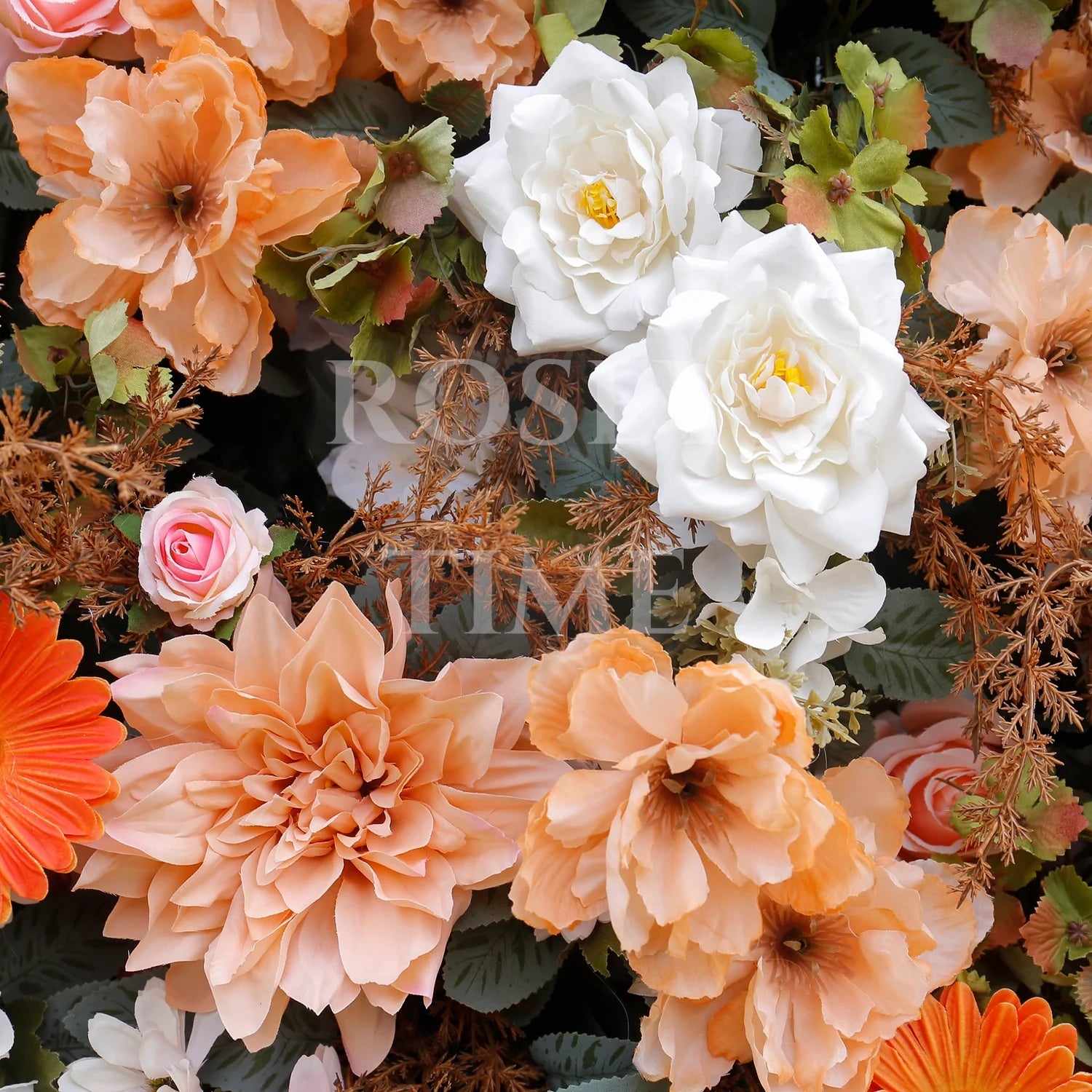 Roseytime 5D Brown Flower Wall Roll Up Fabric Back #RTW313