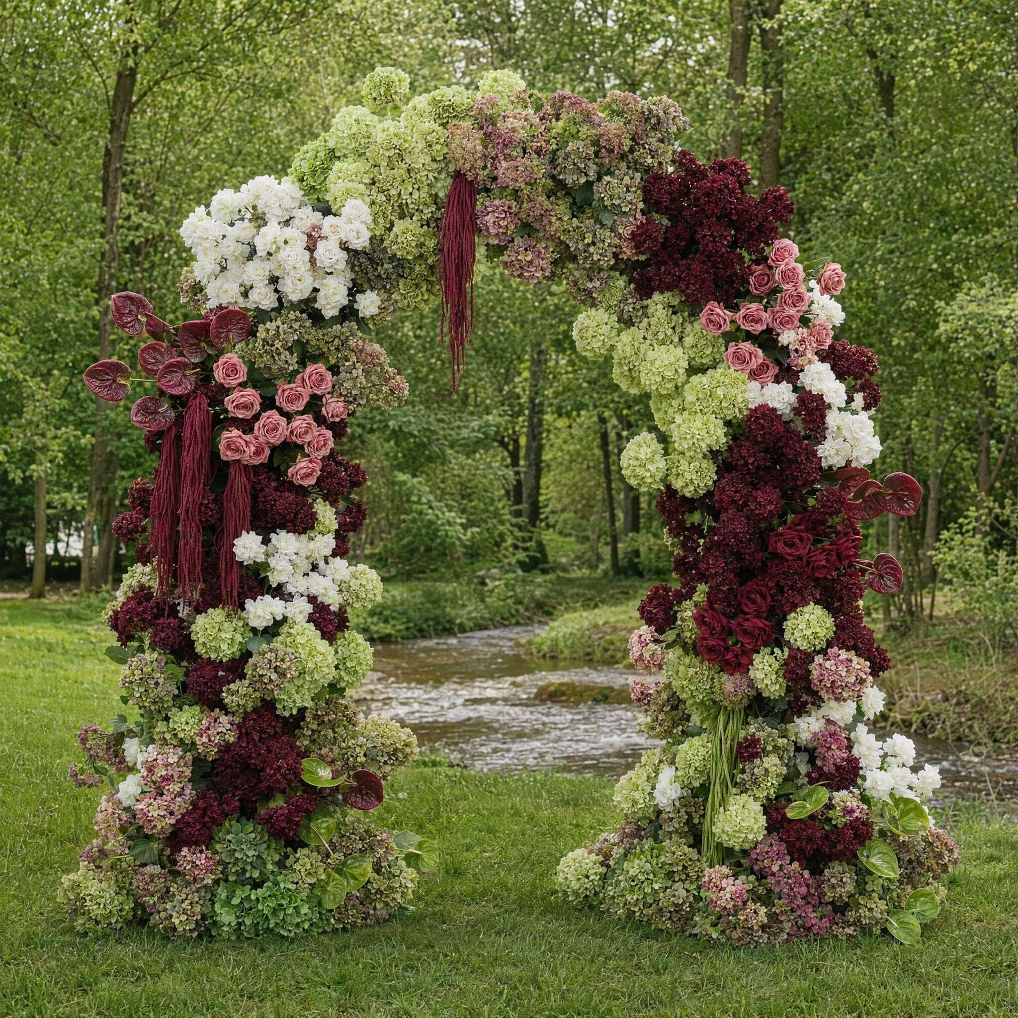 RoseyTime Carmine Estate Flower Arch n-shape Round Arch #RTA500