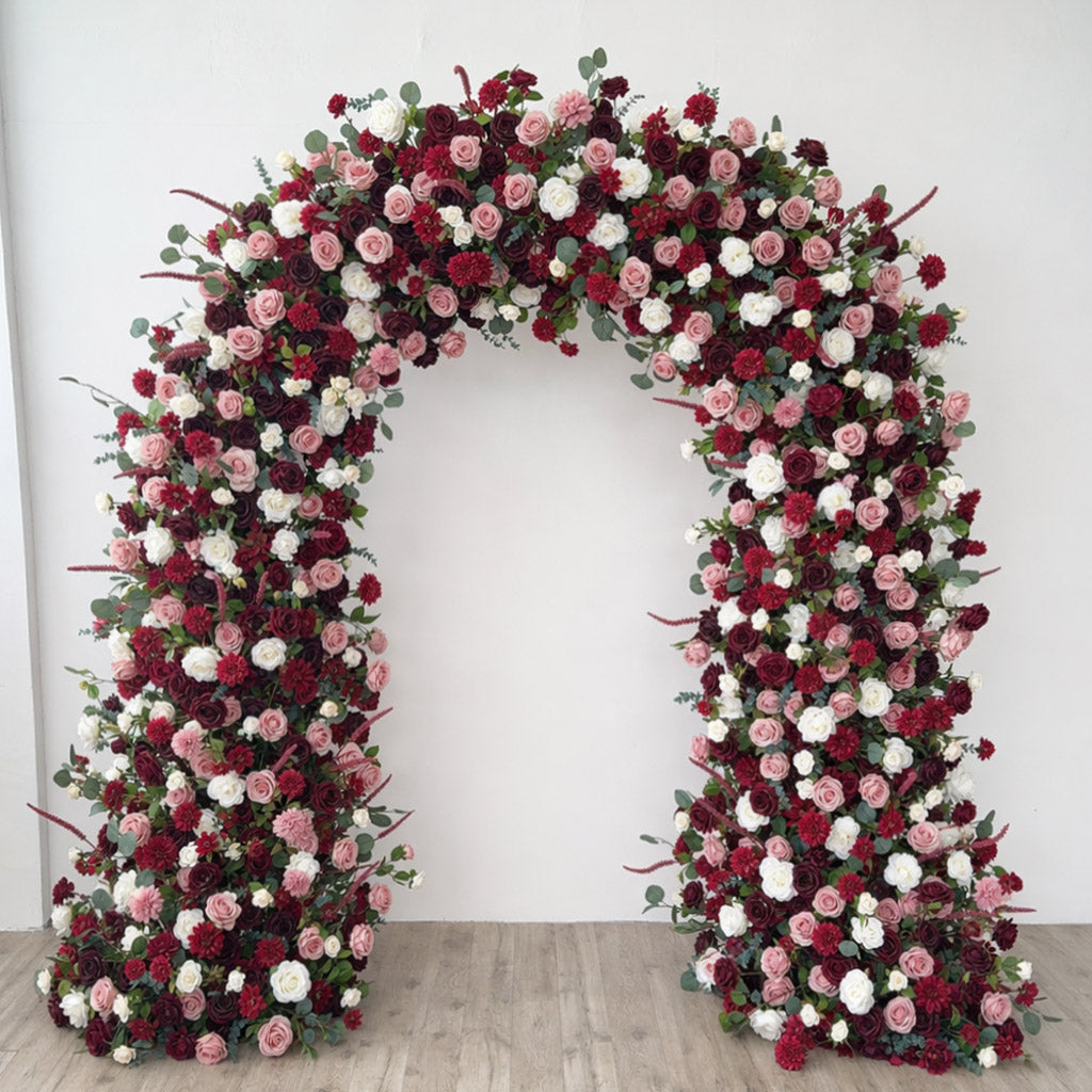 RoseyTime Garnet Rosewood Flower Arch n-shape Round Arch #RTA496