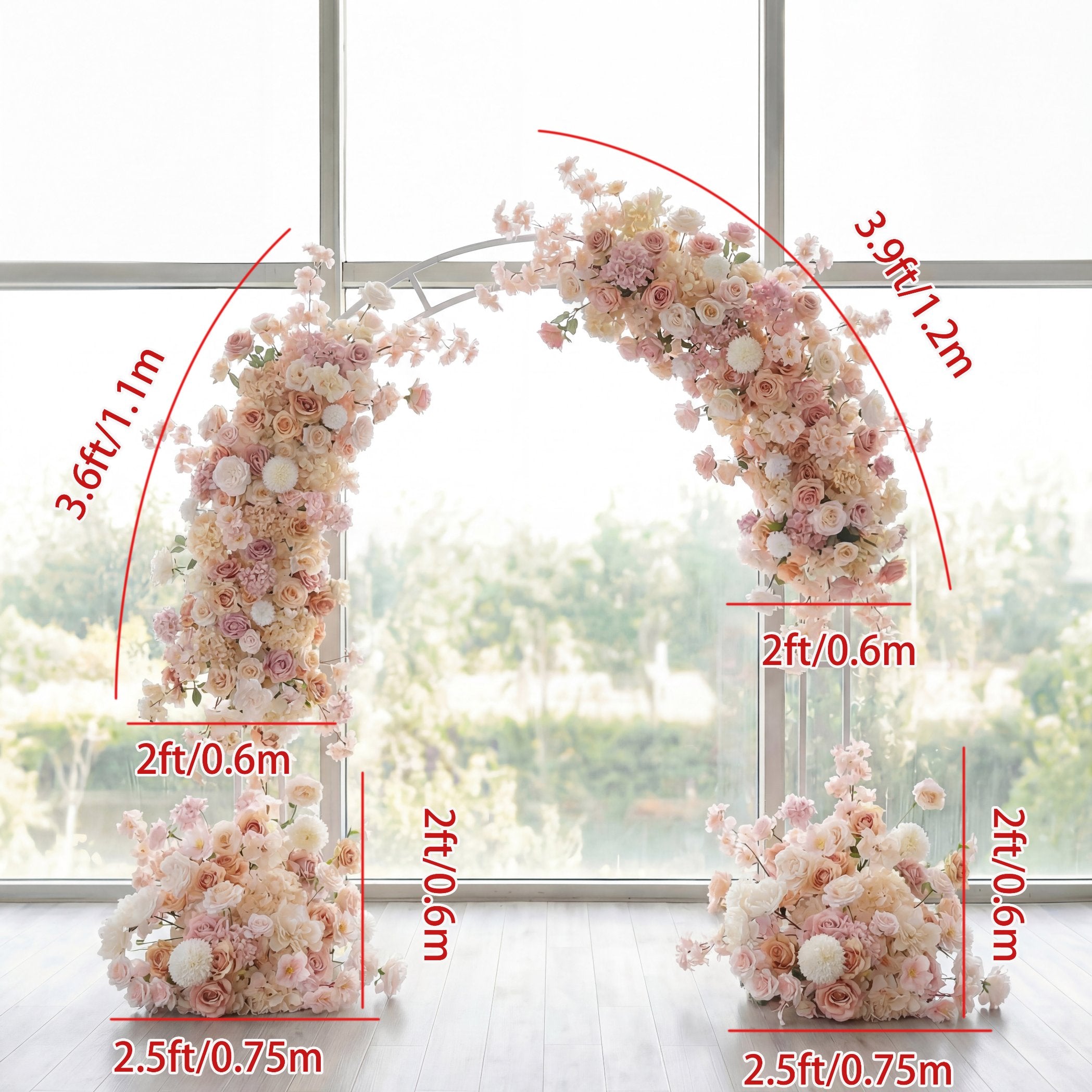 Roseytime Champagne Flower Set Flower Arch Arrangement #RTA458