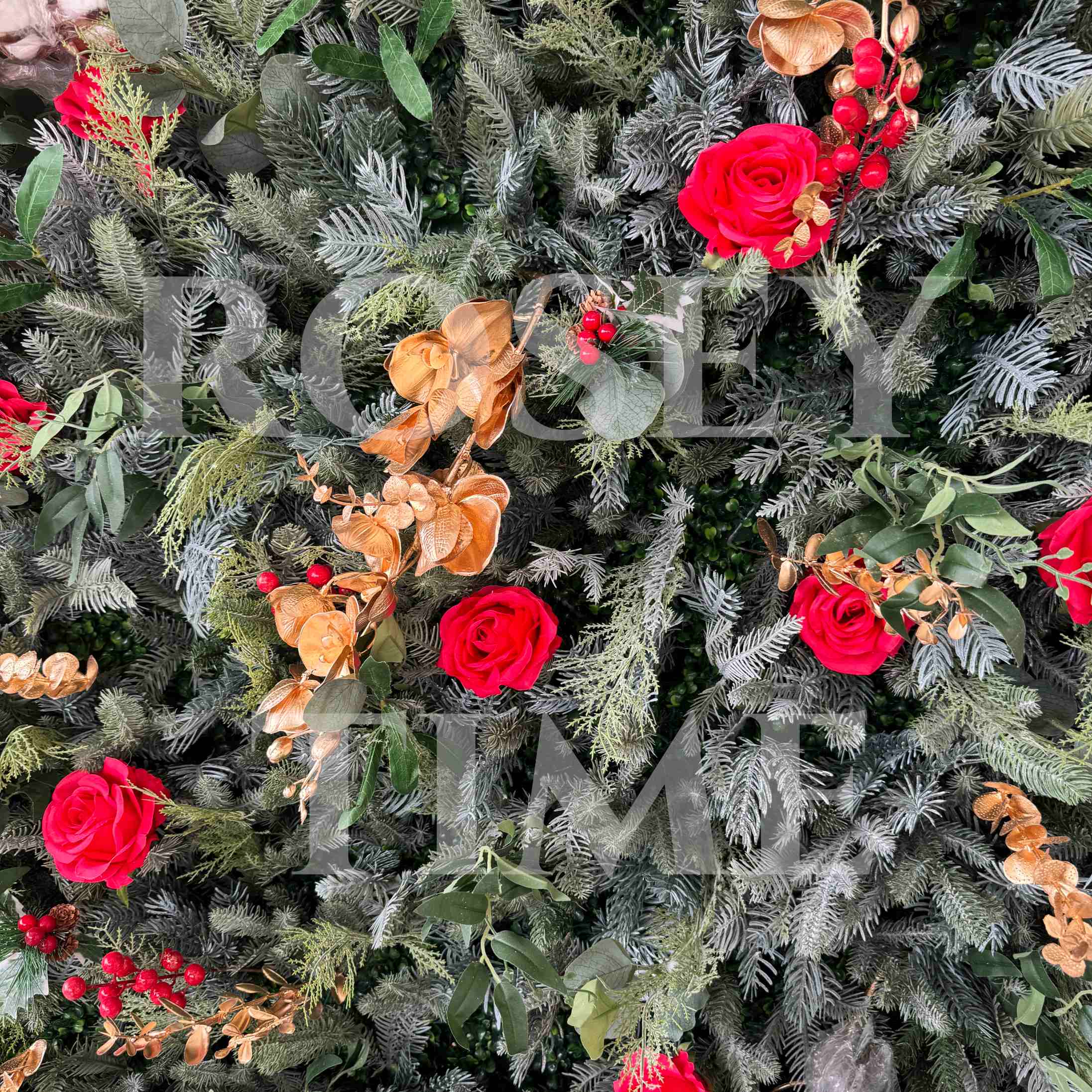 New-Sale: 5D Christmas 8x8ft Flower Wall Roll Up Fabric Back #RTW345