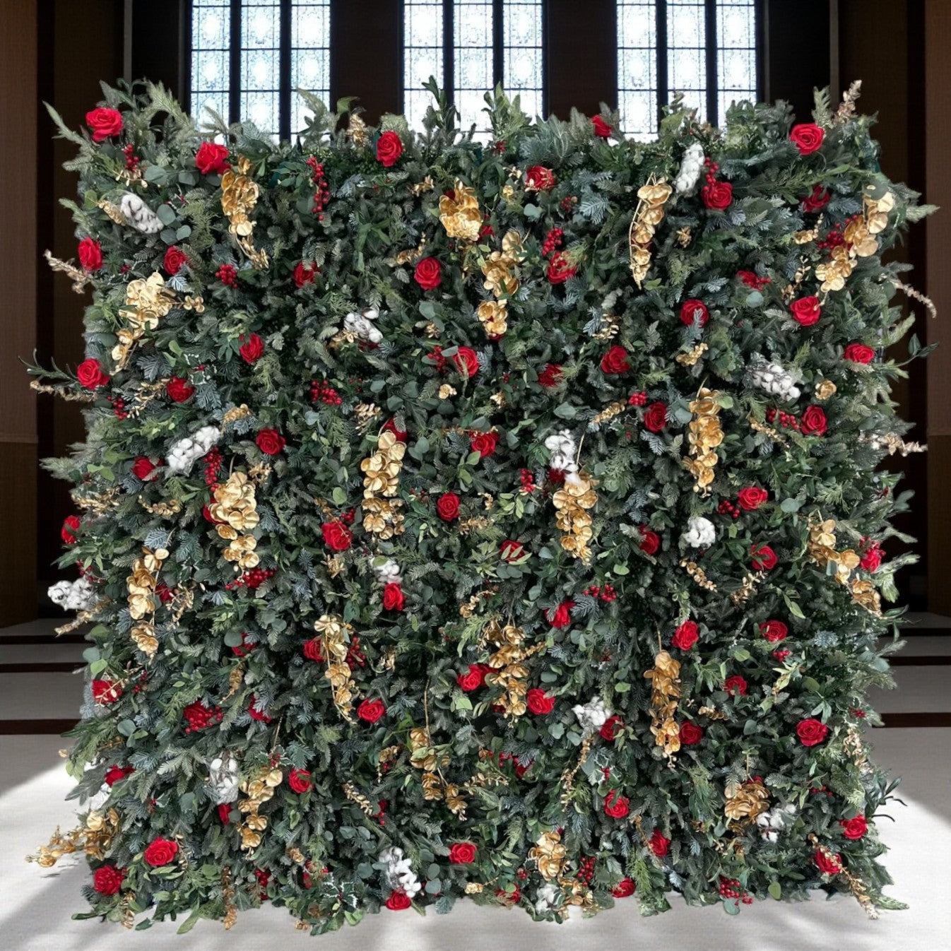New-Sale: 5D Christmas 8x8ft Flower Wall Roll Up Fabric Back #RTW345