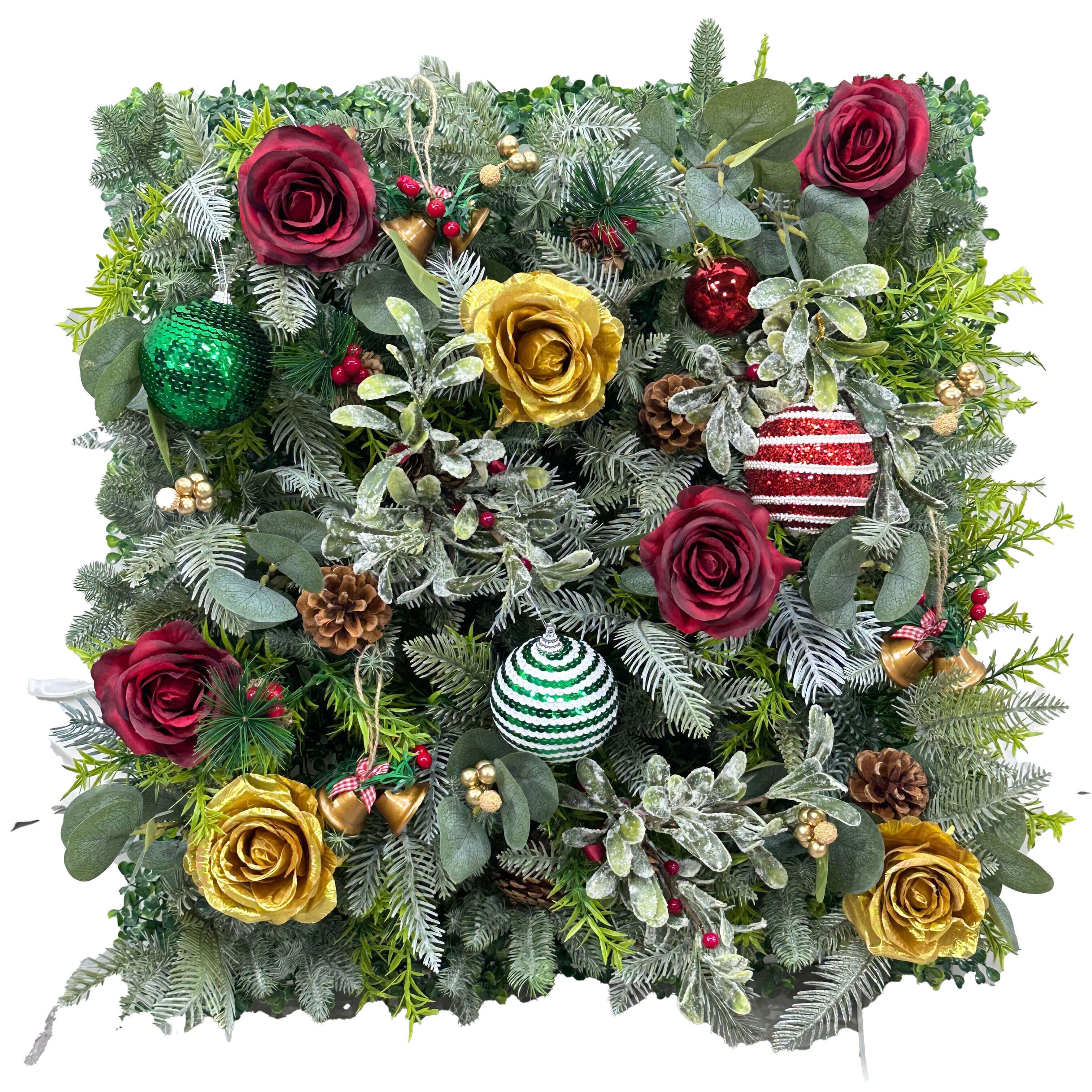 New-Sale: 5D Christmas Greenery Flower Wall Roll Up Fabric Back #RTW349