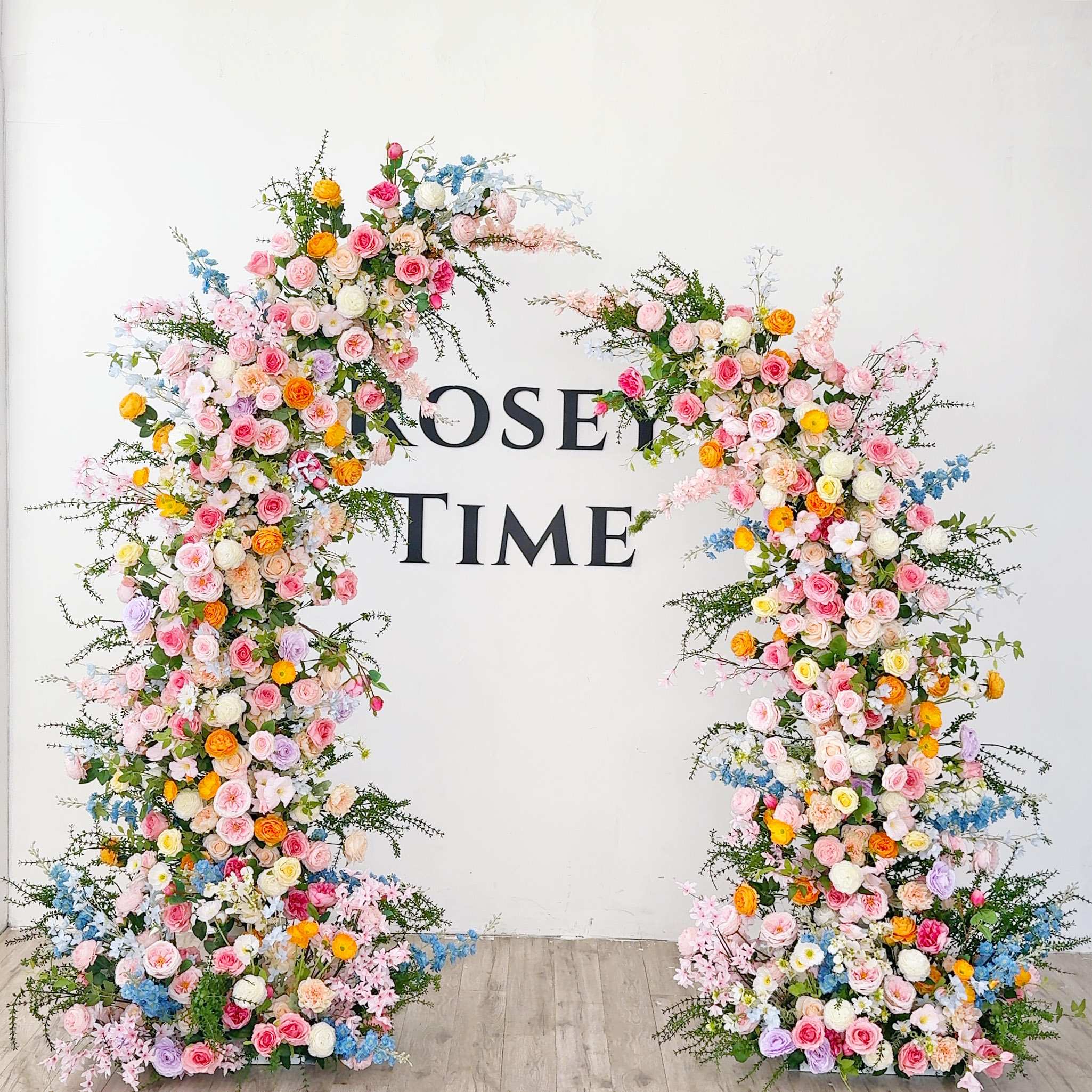 Roseytime Colorful Flower Pillars Arch with Frame #RTP006