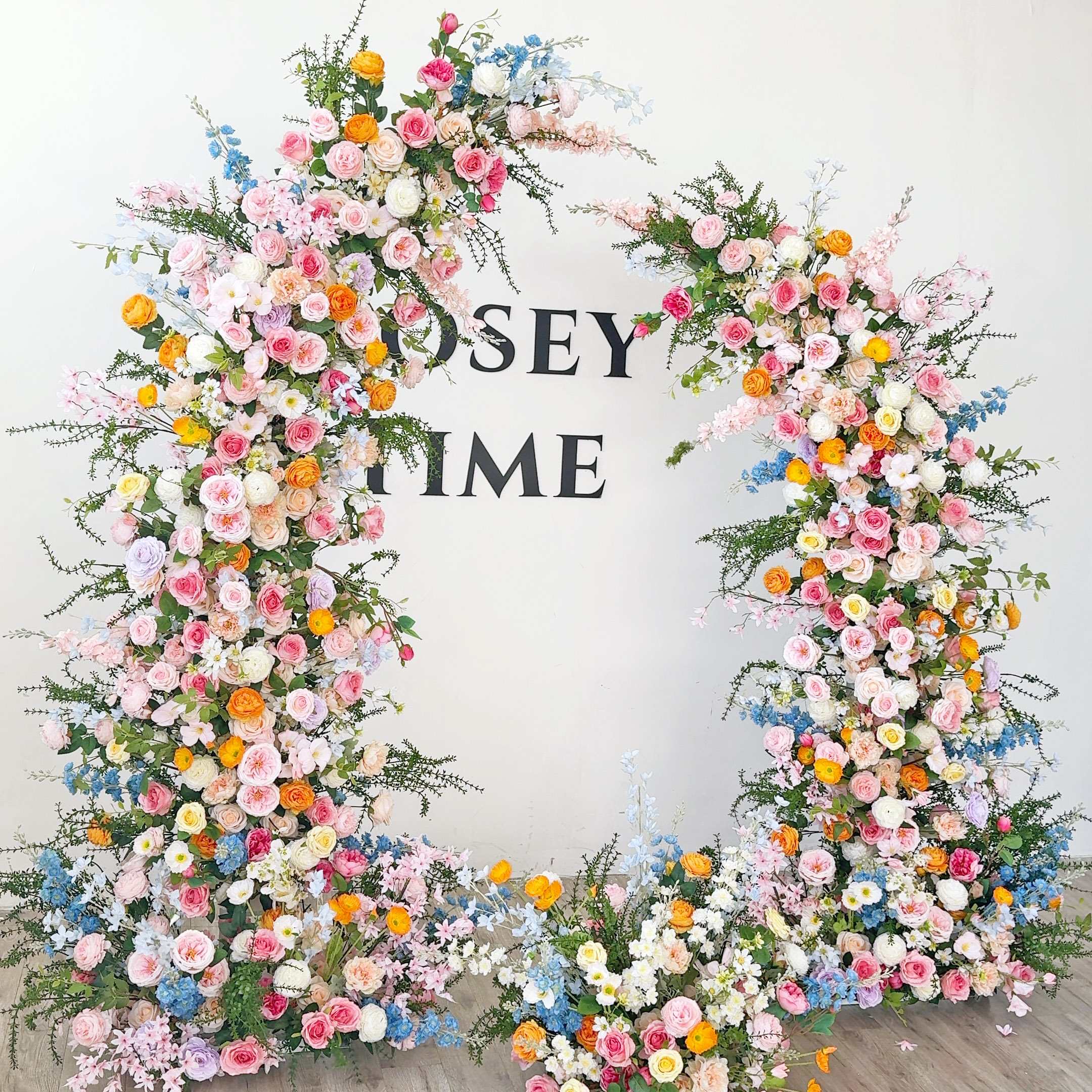 Roseytime Colorful Flower Pillars Arch with Frame #RTP006