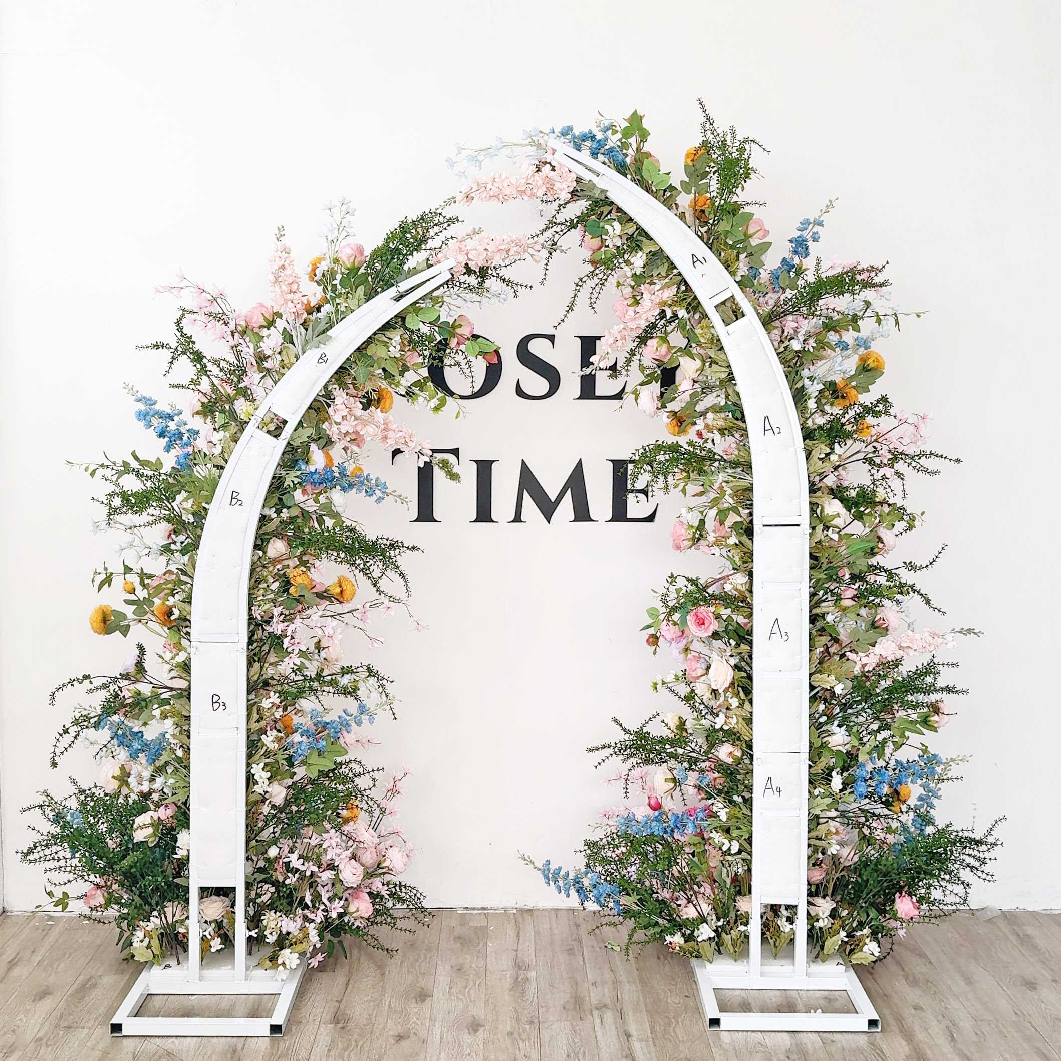 Roseytime Colorful Flower Pillars Arch with Frame #RTP006