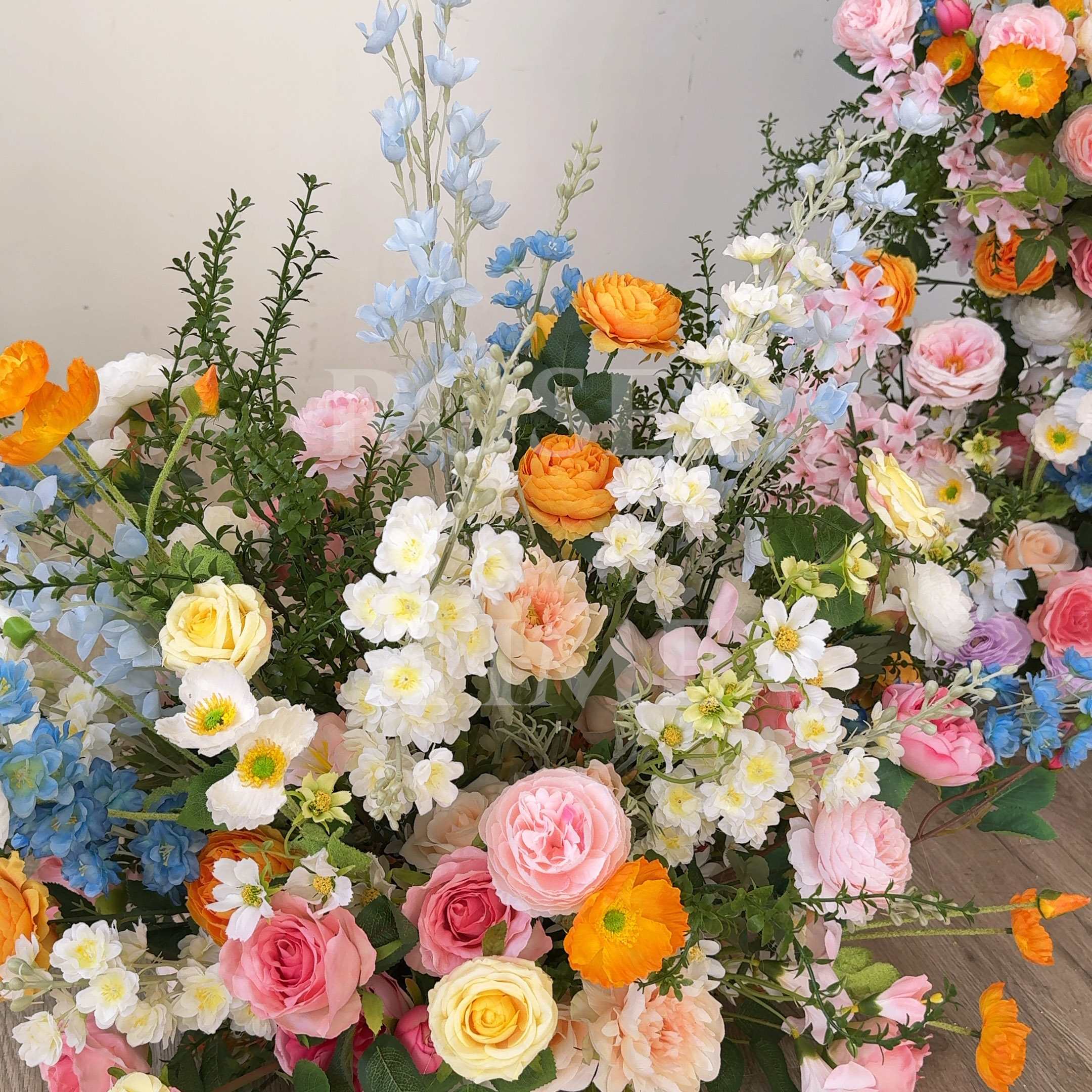 Roseytime Colorful Flower Floor Flower Wedding Aisle Arrangement #RTF002