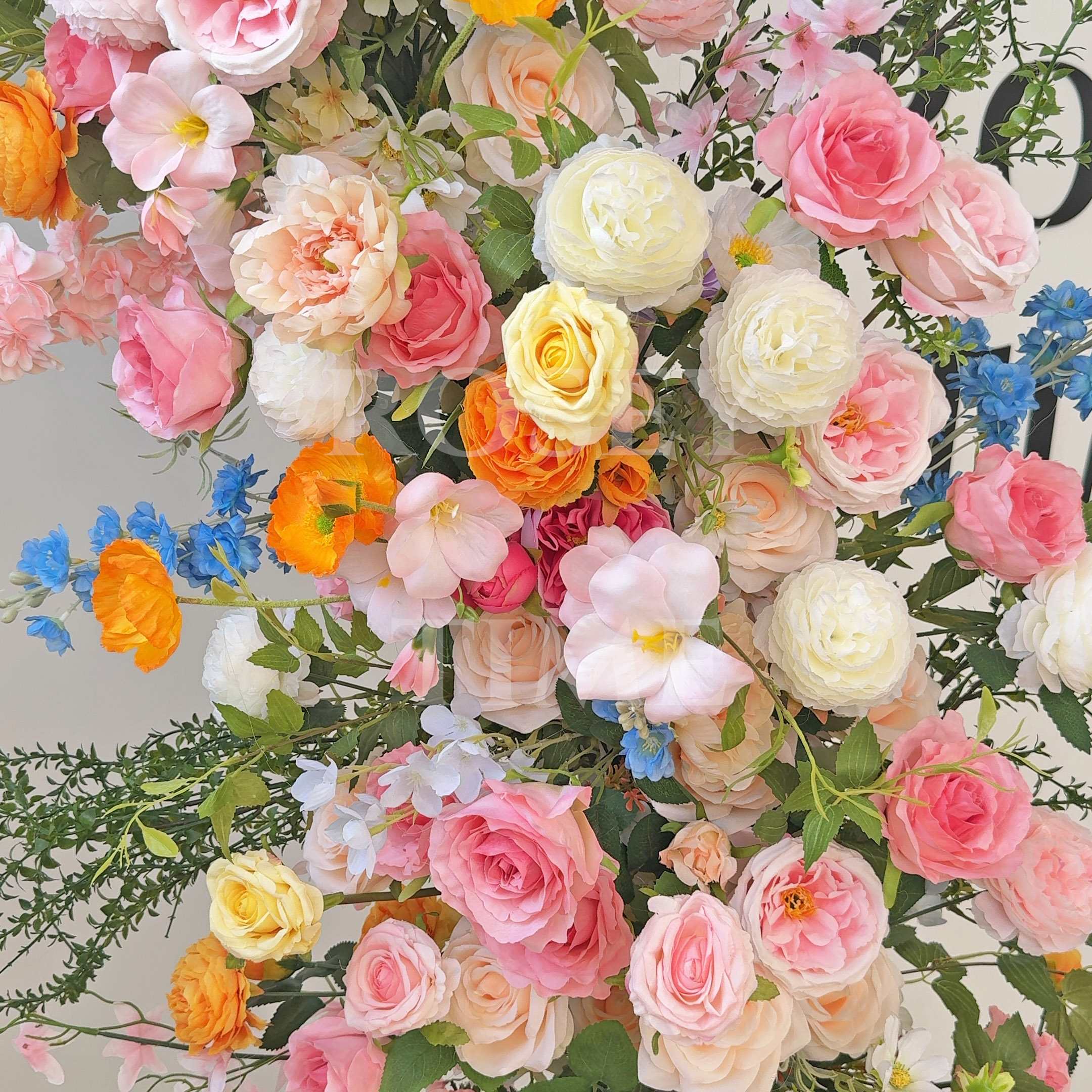 Roseytime Colorful Flower Pillars Arch with Frame #RTP006