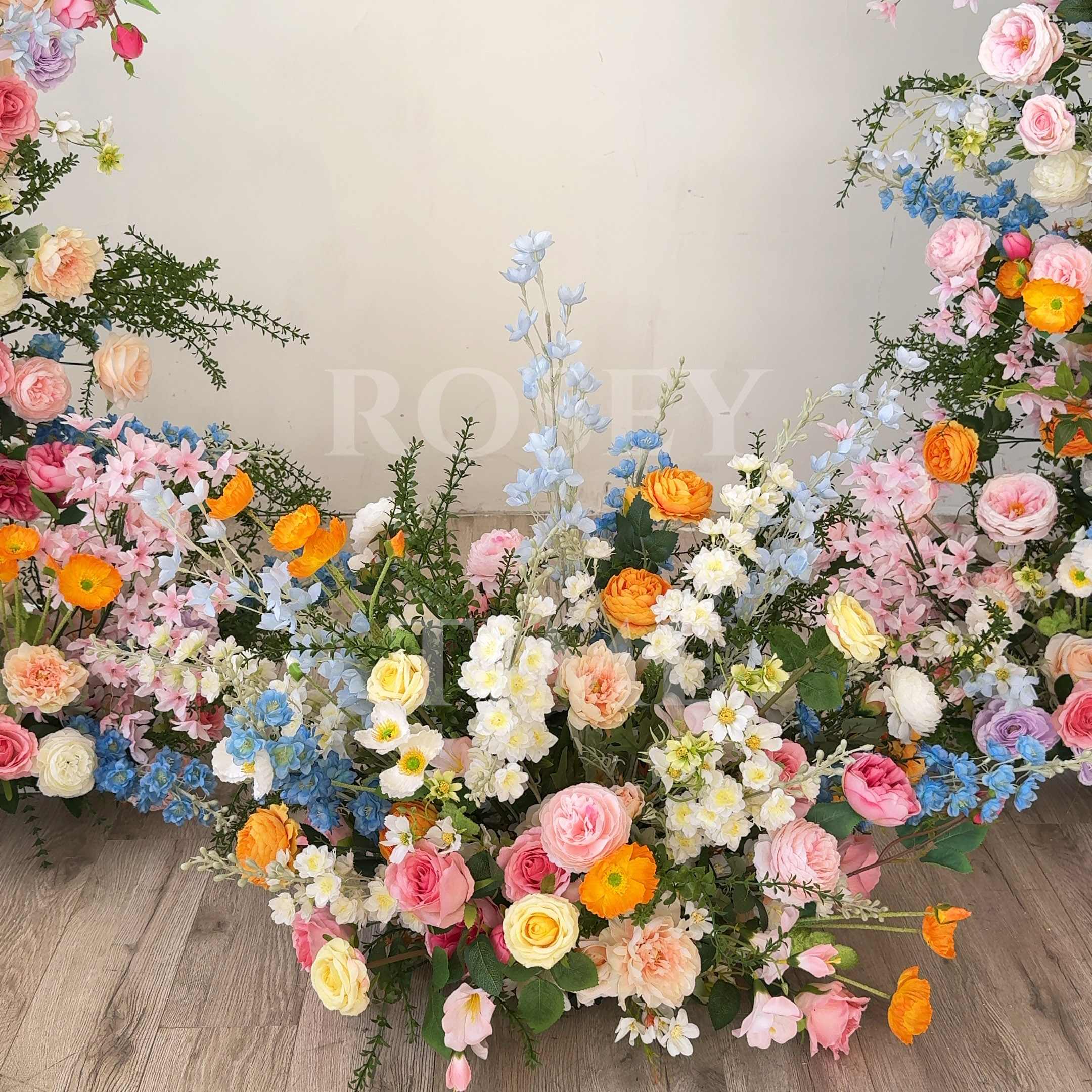 Roseytime Colorful Flower Floor Flower Wedding Aisle Arrangement #RTF002