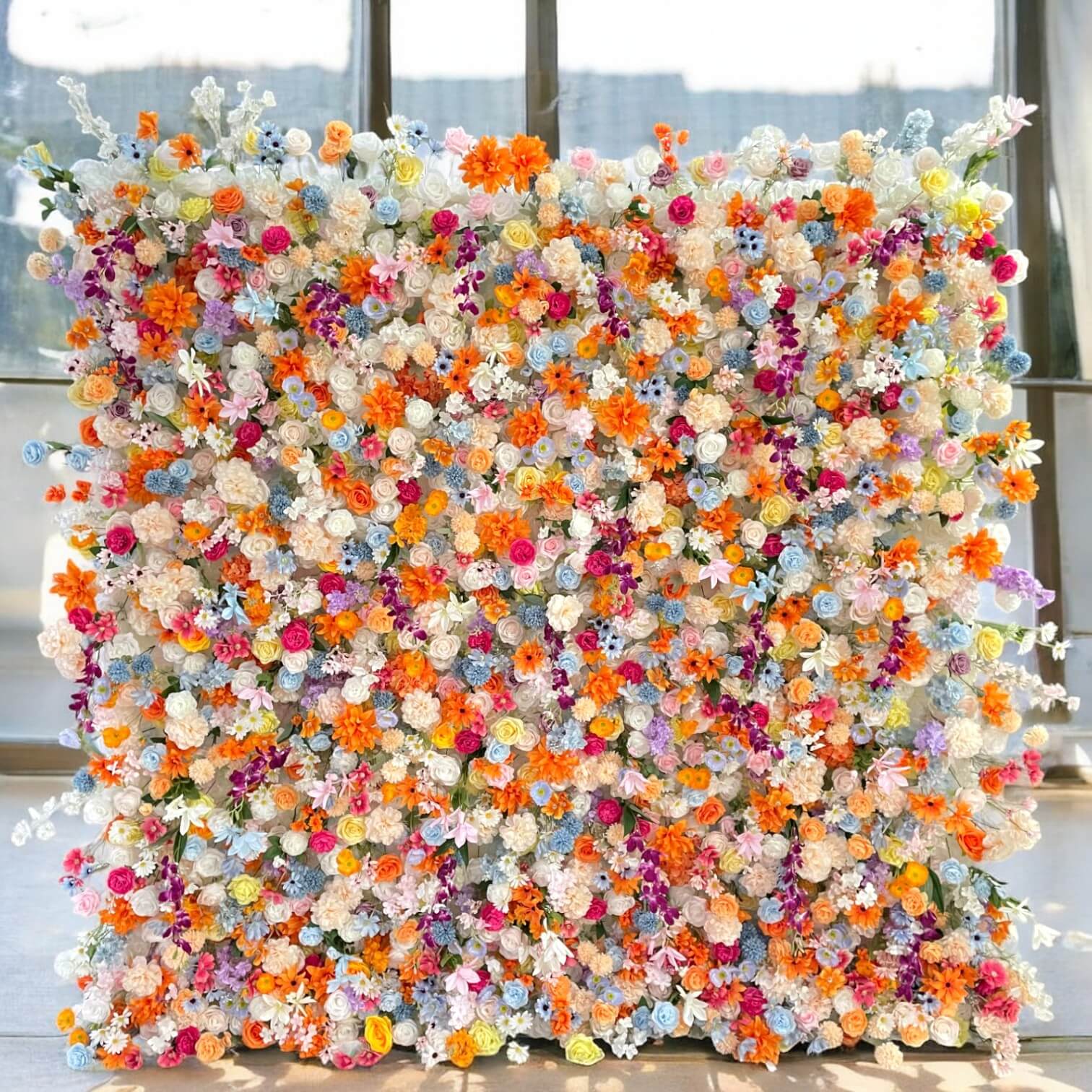 Roseytime 5D Artificial Flower Wall Roll Up Fabric Back #RTW232