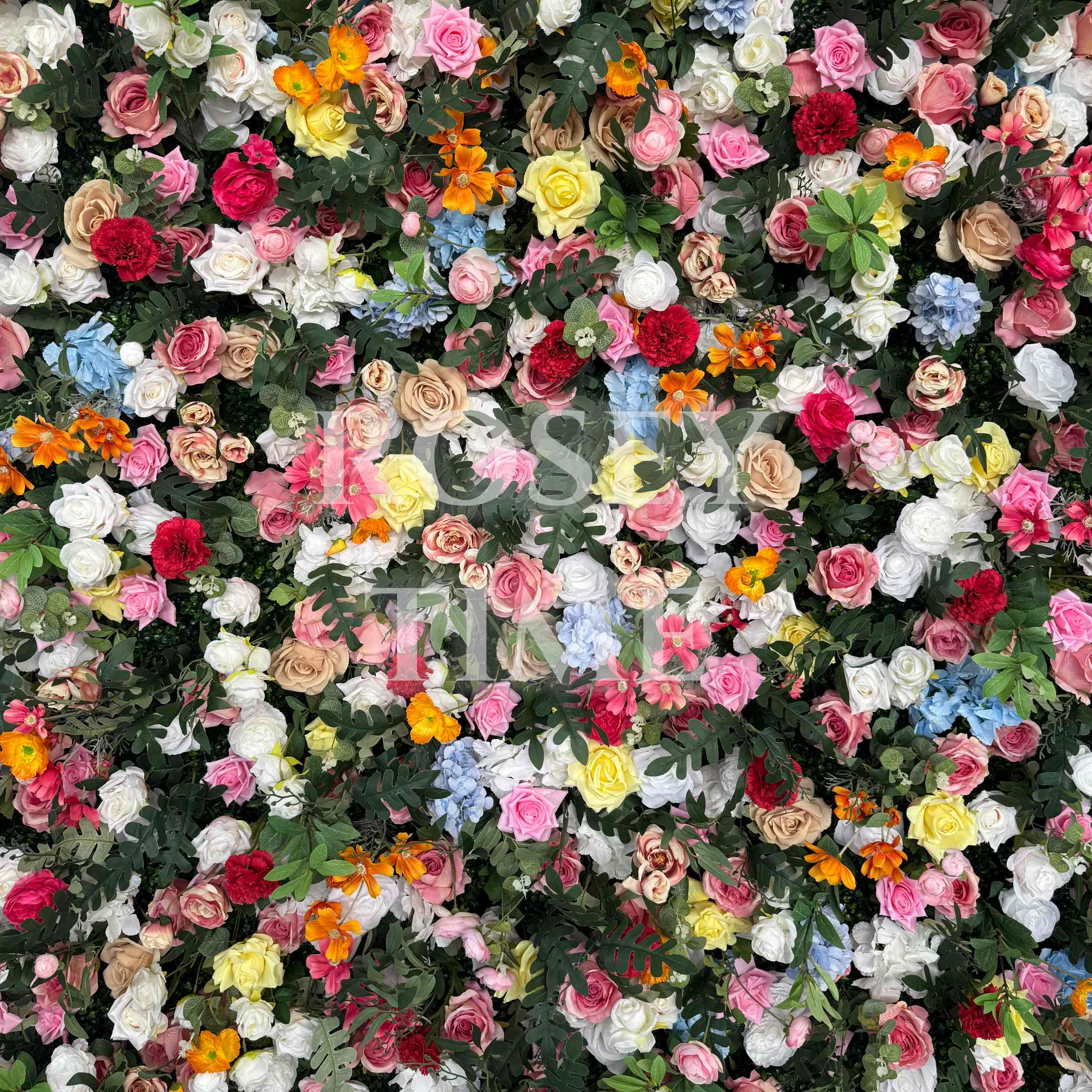 Roseytime 5D Colorful Flower Wall Roll Up Fabric Back #RTW153