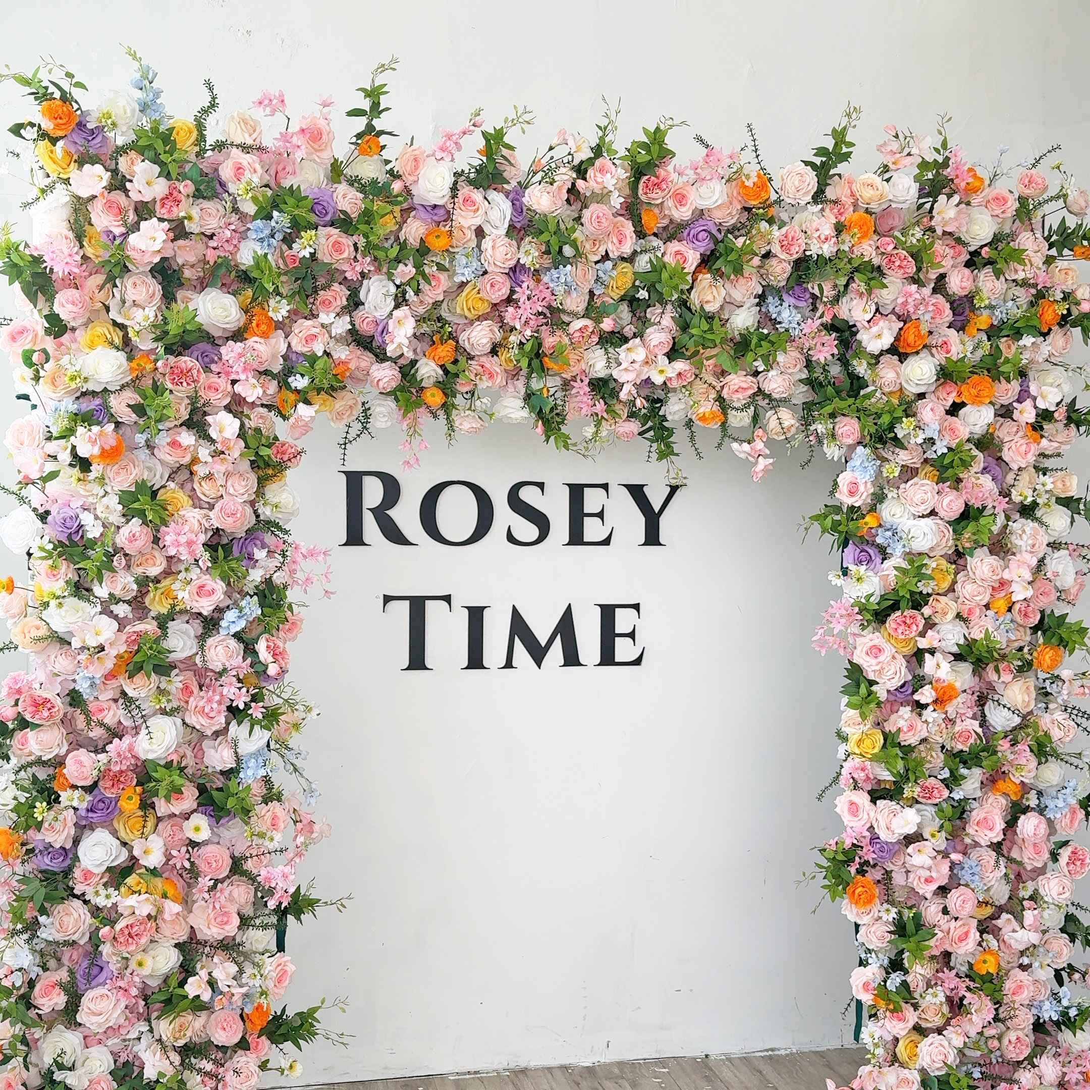 Roseytime Colorful Square Flower Arch Fabric Back#RTA383
