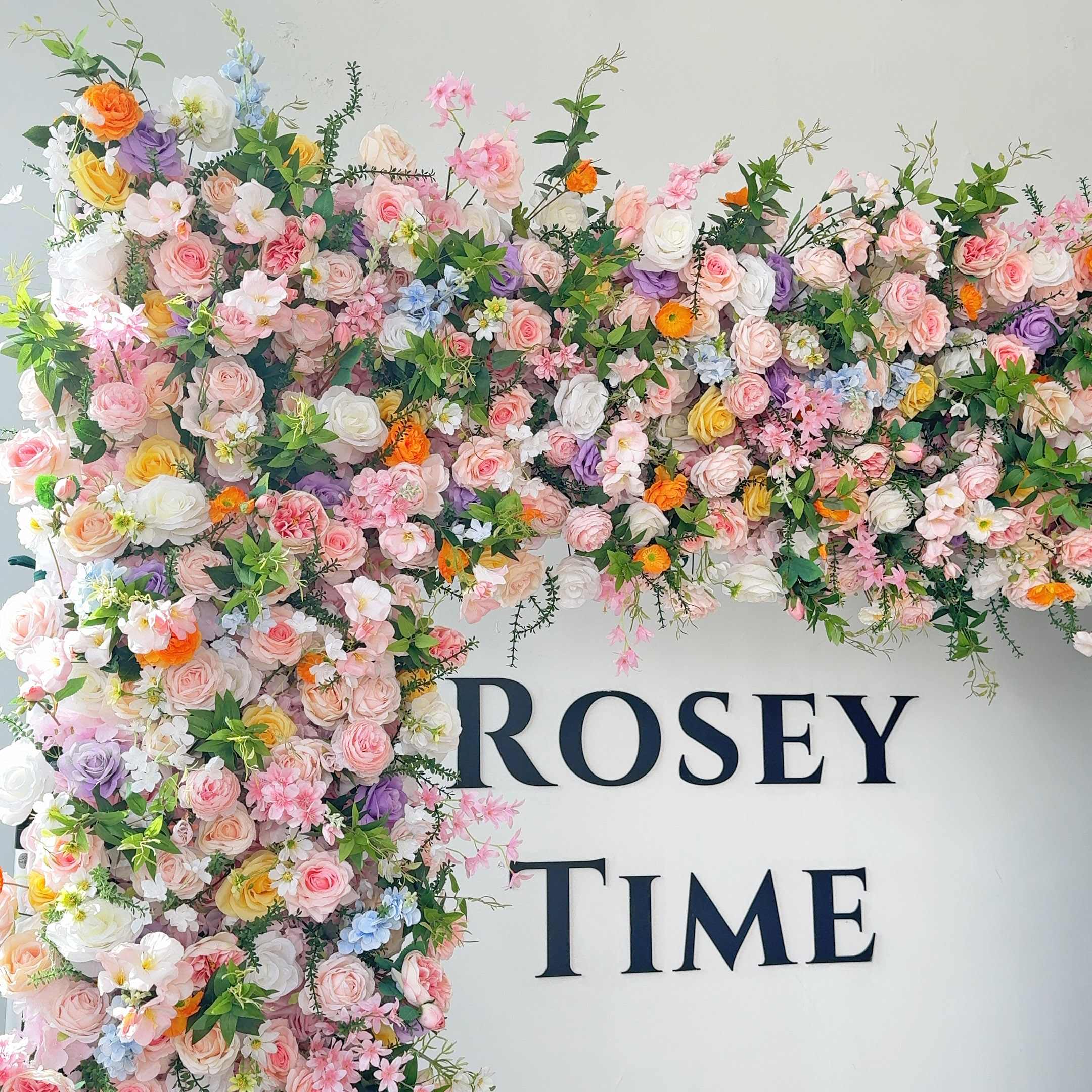 Roseytime Colorful Square Flower Arch Fabric Back#RTA383