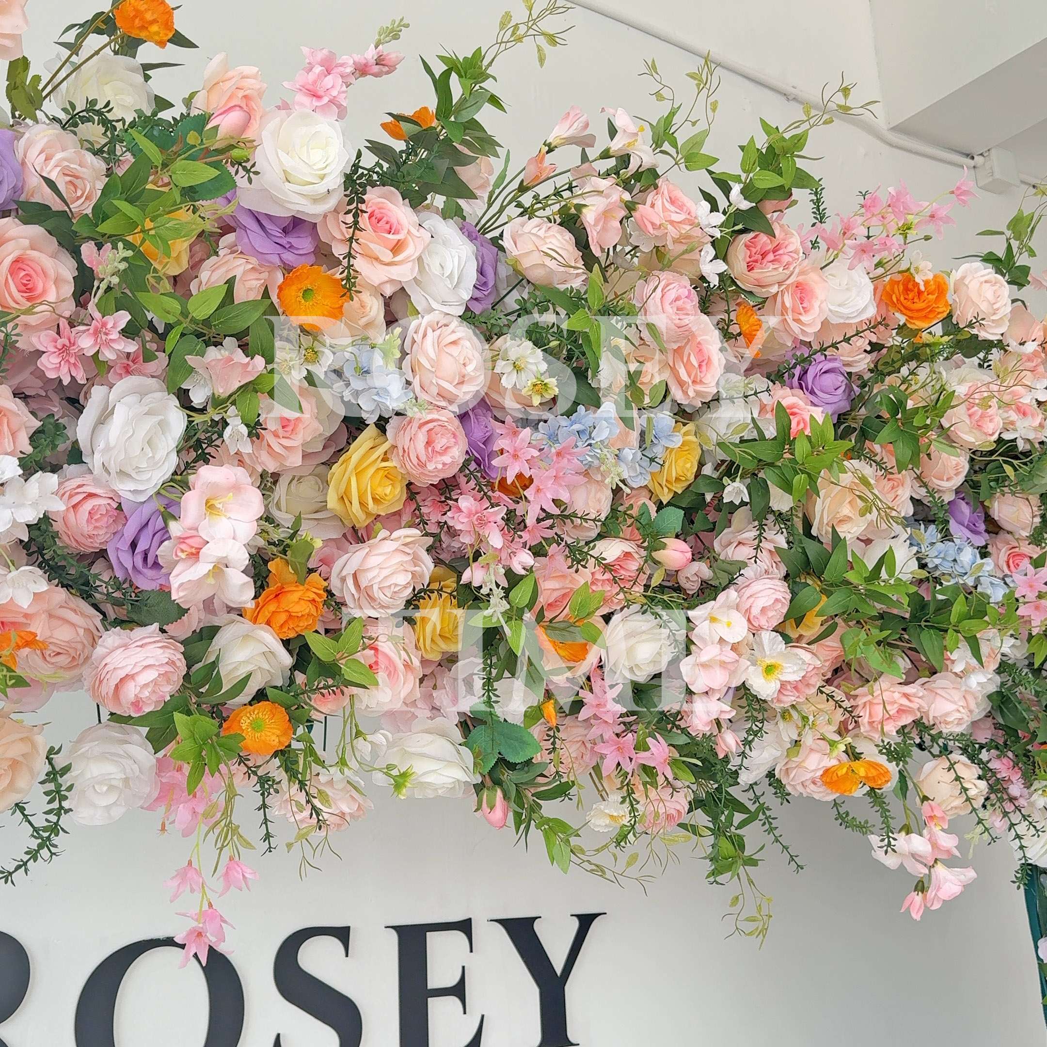 Roseytime Colorful Square Flower Arch Fabric Back#RTA383