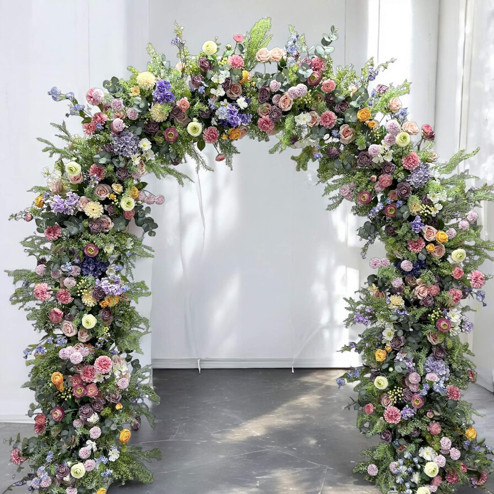 RoseyTime Colorful Purple Flower Arch n-shape Round Arch #RTA111