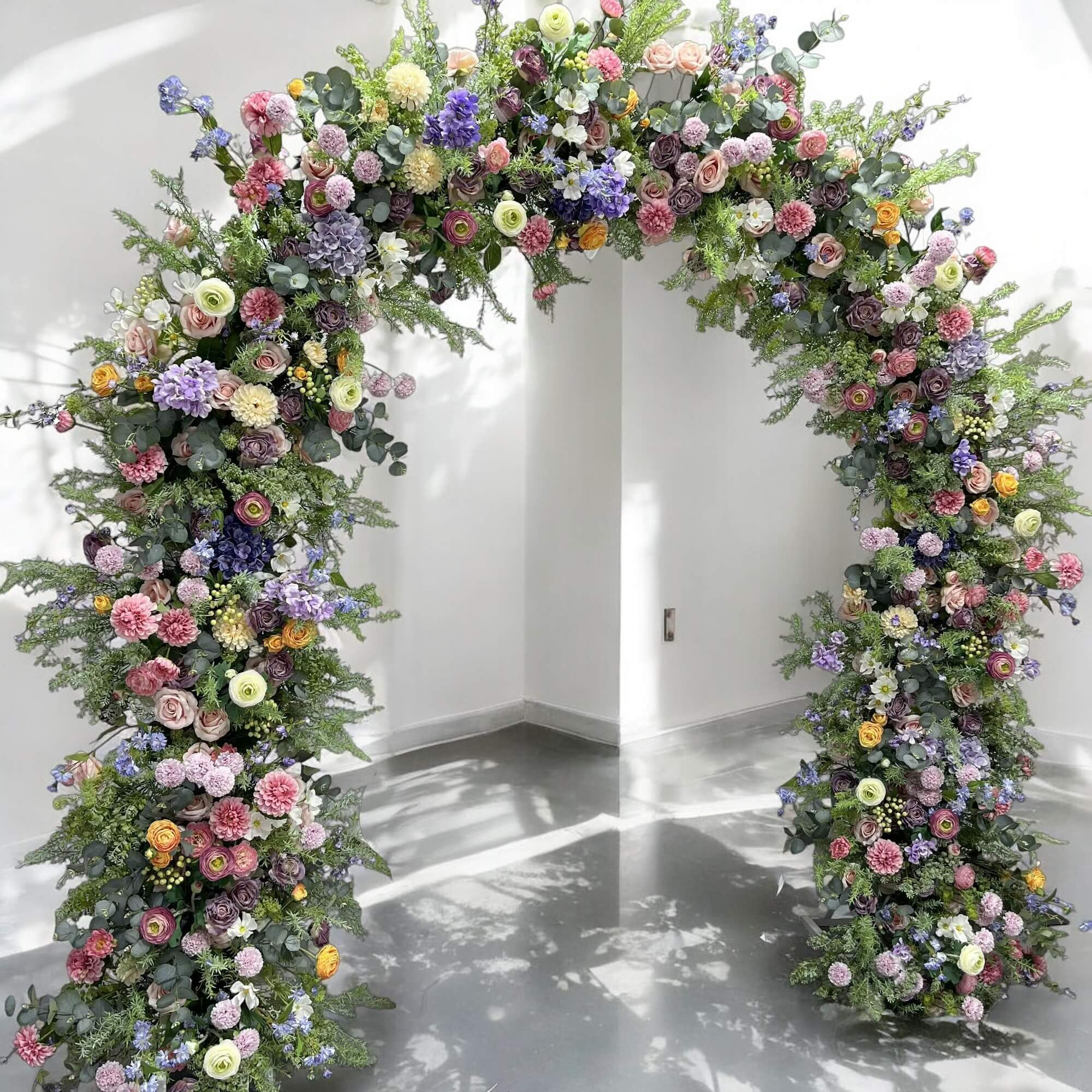RoseyTime Colorful Purple Flower Arch n-shape Round Arch #RTA111