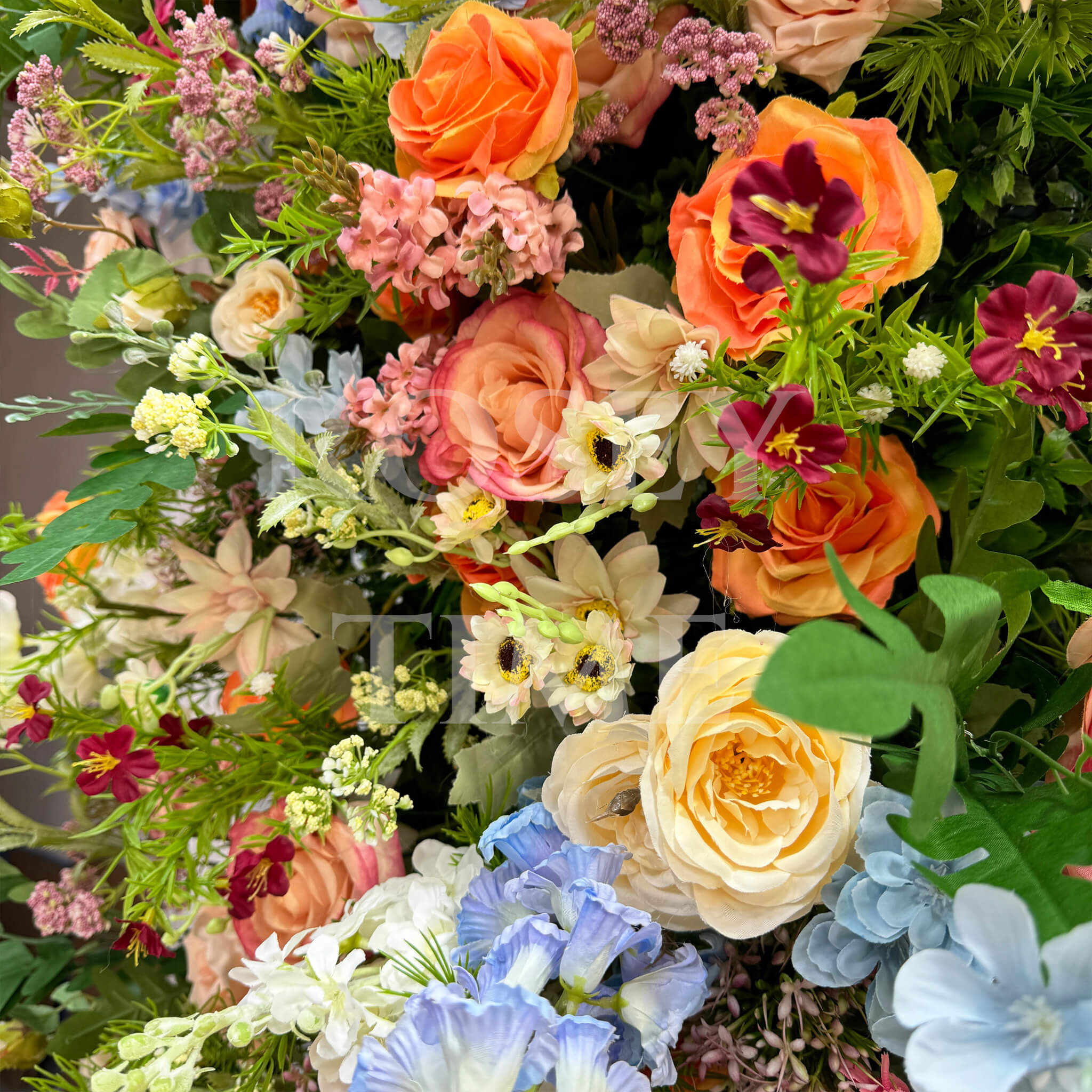 Roseytime Square Wild Flower Arch Fabric Back#RTA124