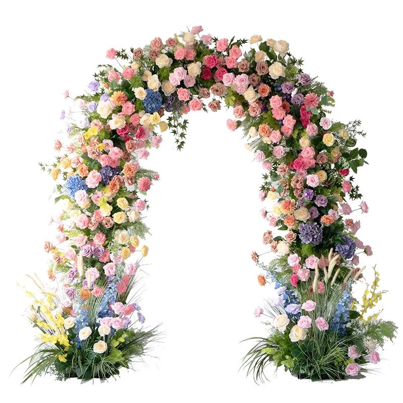 RoseyTime Wedding Colorful Flower Round Arch #RTA074