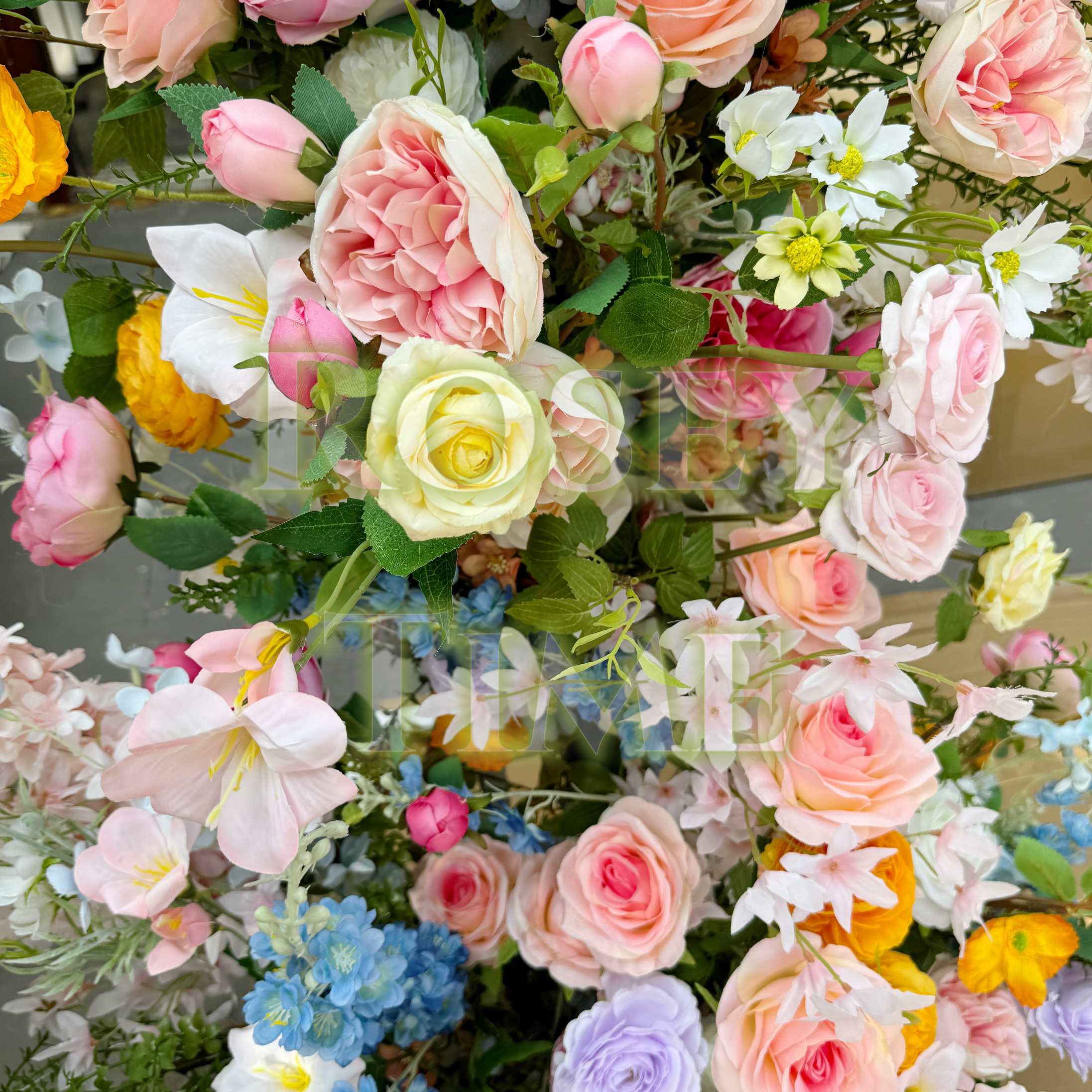 Roseytime Colorful Flower Pillars Arch with Frame #RTP006