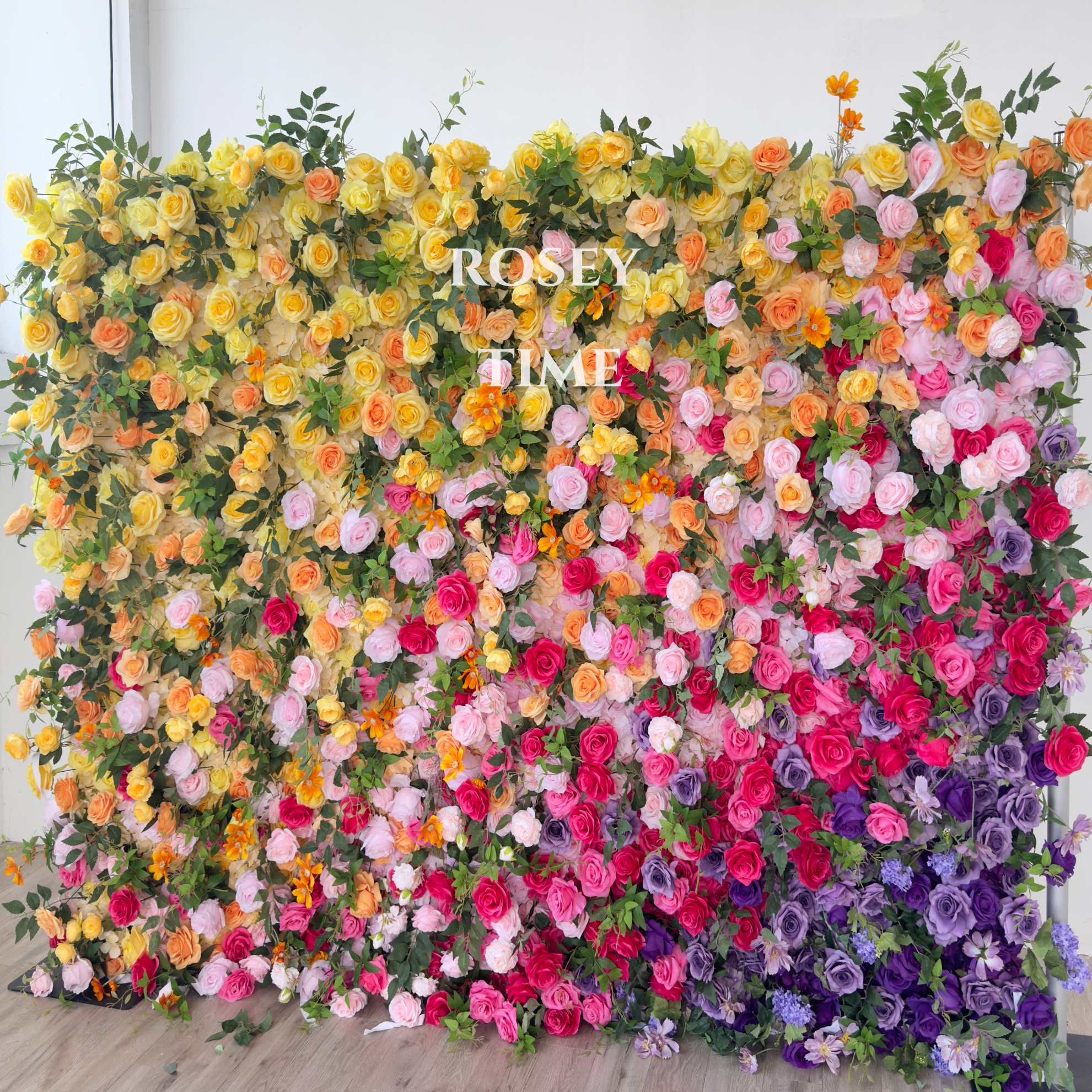 Roseytime 5D Gradient Flower Wall Roll Up Fabric Back(Two ways to use) #RTW346