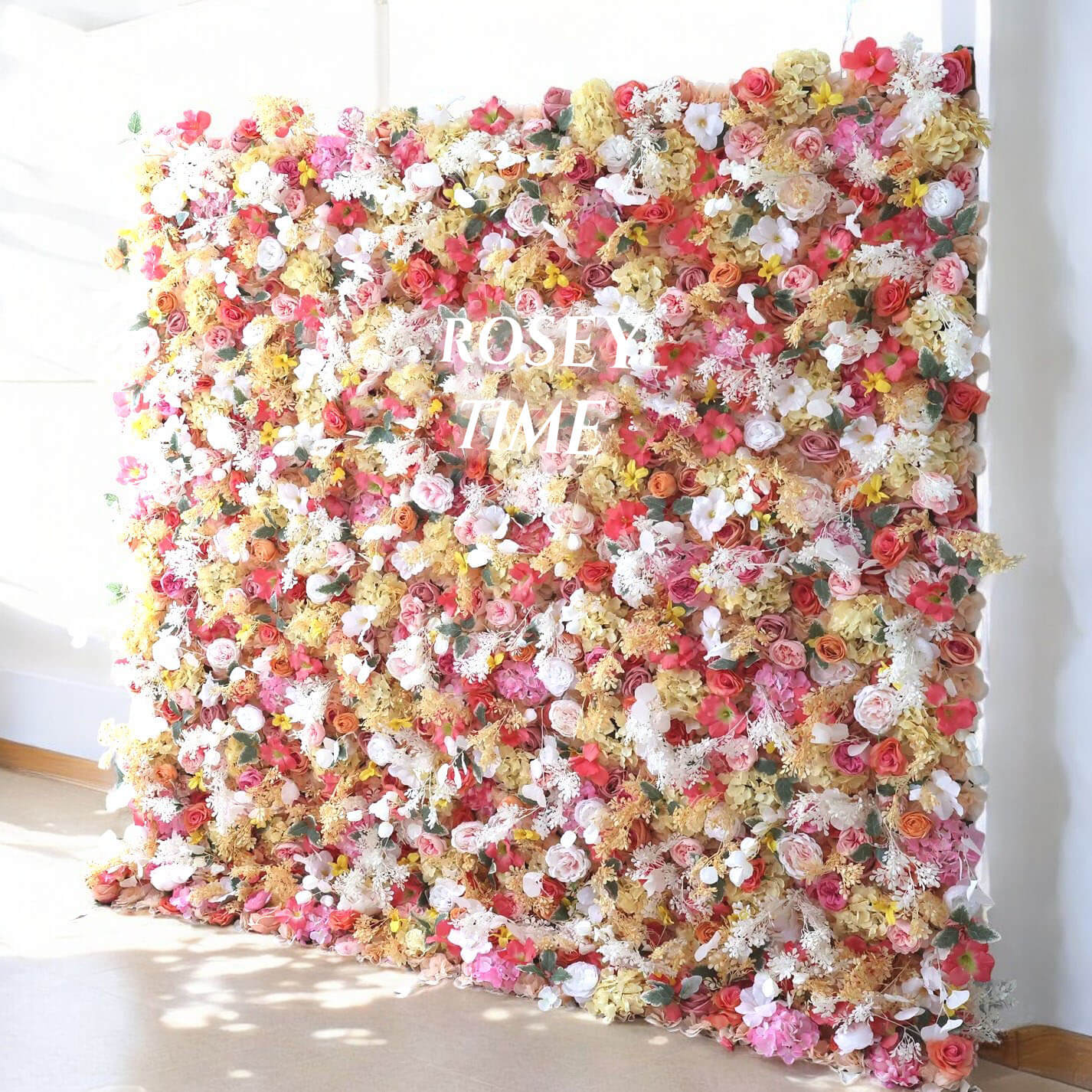 Roseytime 5D Spring Flower Wall Roll Up Fabric Back #RTW219