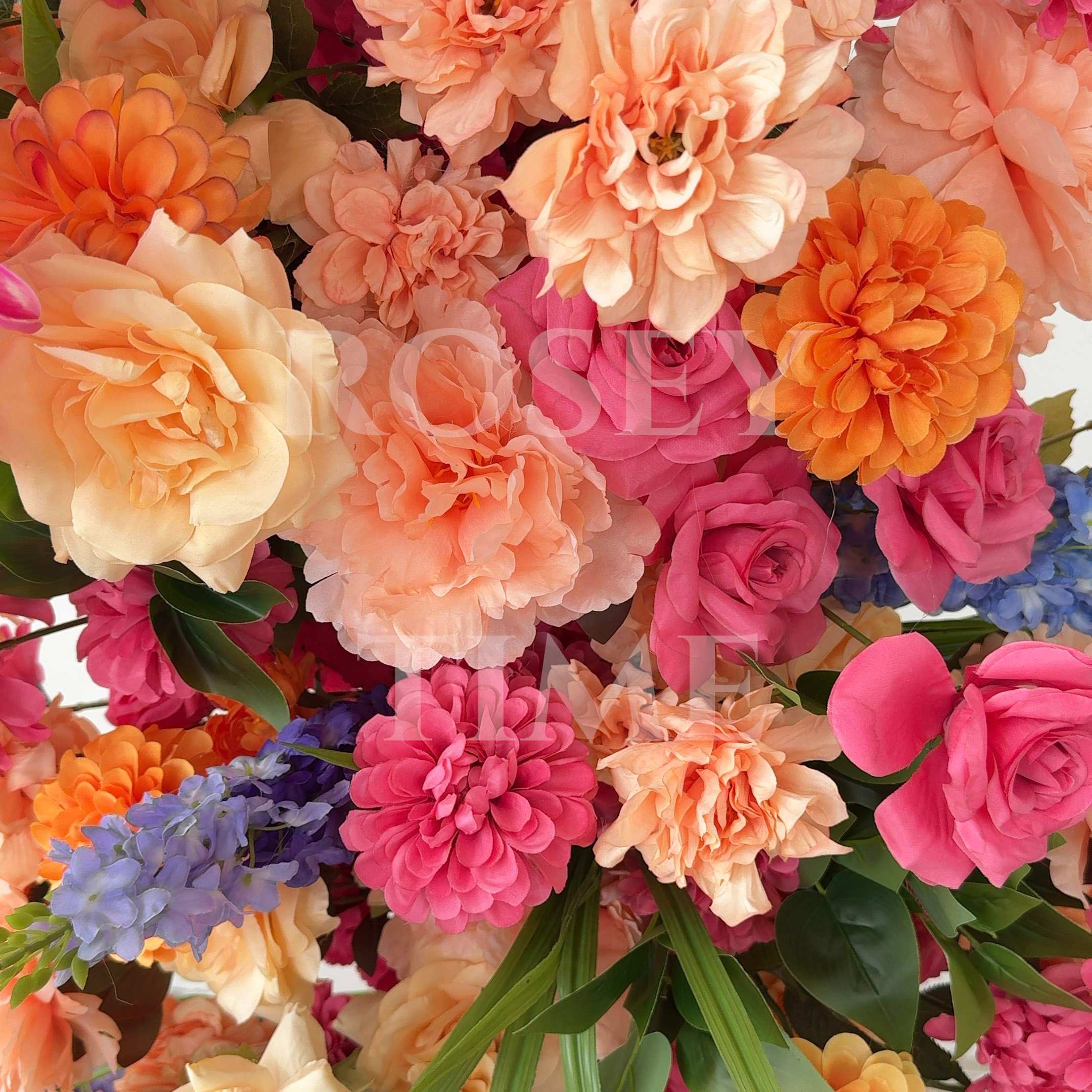 Roseytime Tropical Blossom Flower Pillars Arch with Frame #RTP031