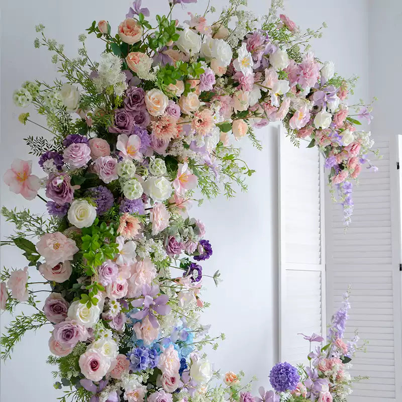 RoseyTime Pink&Purple Moon Crescent Arch Fabric Back #RTA117