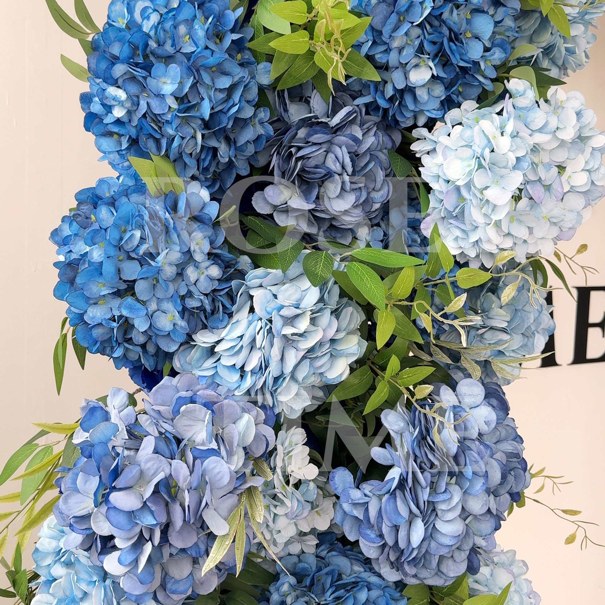 RoseyTime Luxury Dark Blue Hydrangea Flower Arch n-shape Round Arch #RTA370