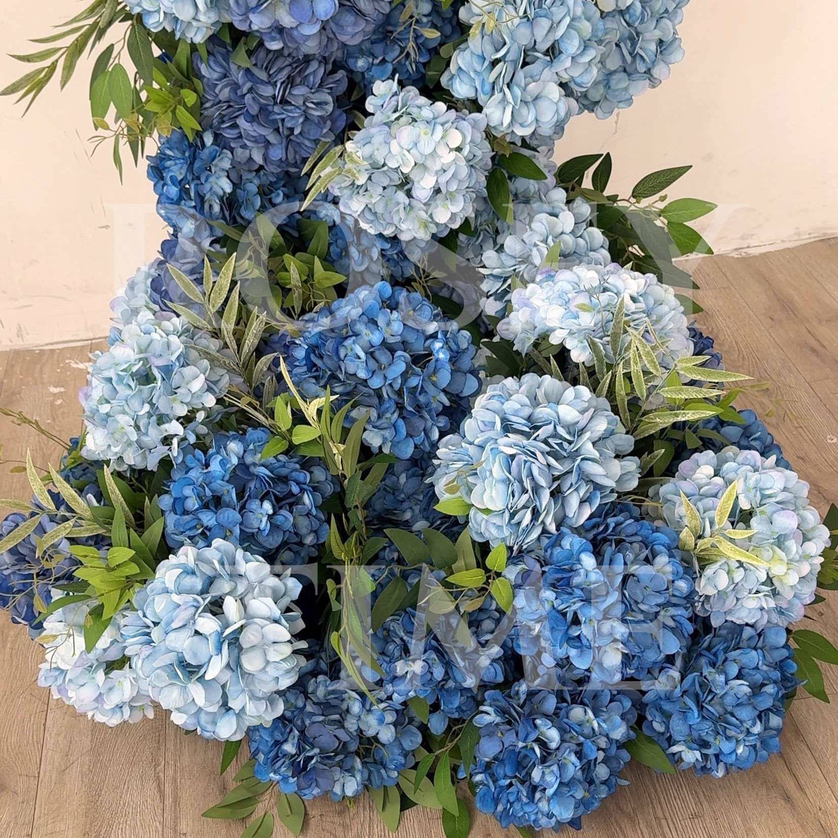 RoseyTime Luxury Dark Blue Hydrangea Flower Arch n-shape Round Arch #RTA370