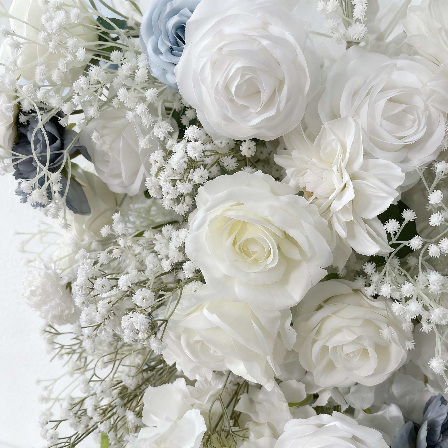 RoseyTime Luxury Dusty Blue With Baby's Breath Arch n-shape Round Arch #RTA369