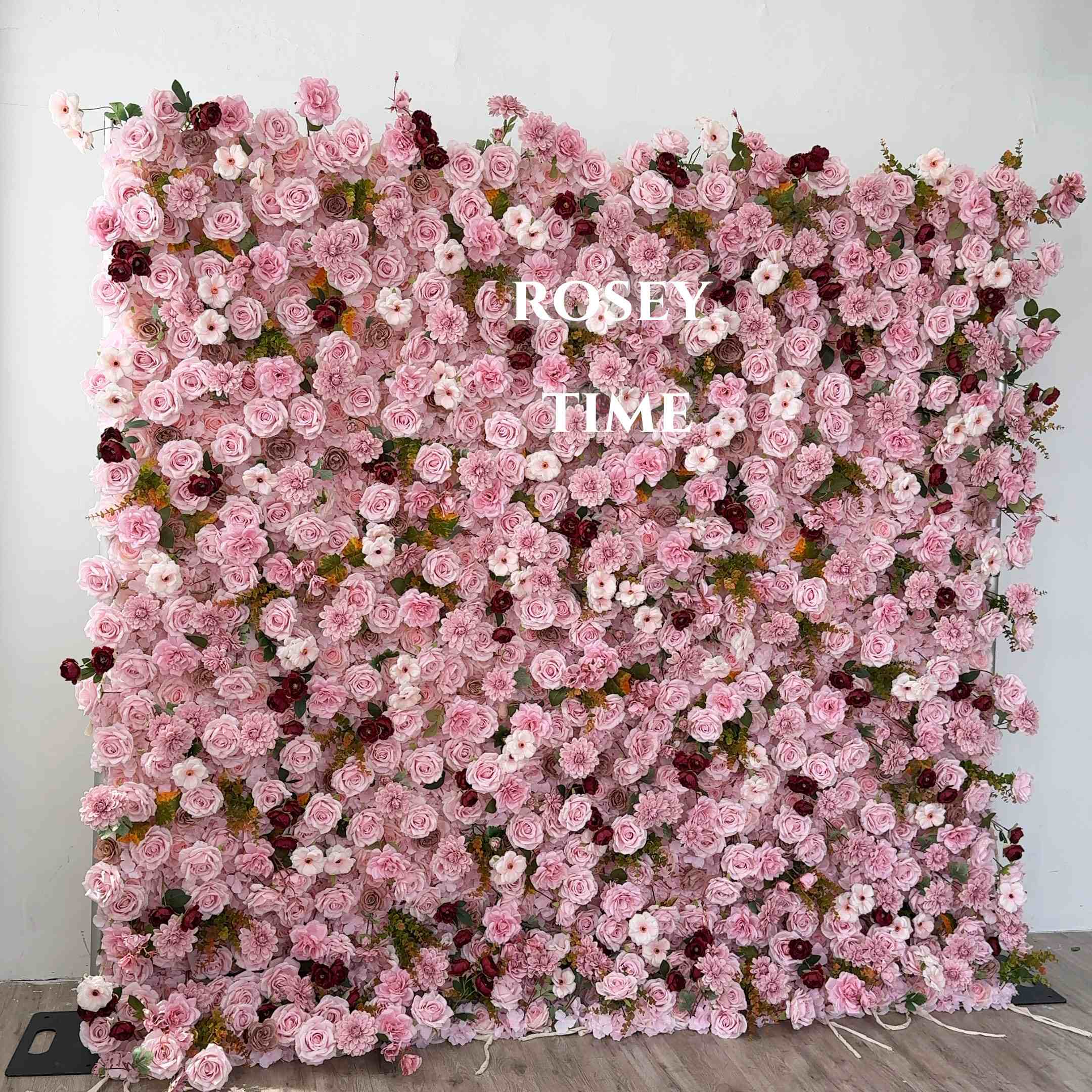 Roseytime 5D Dusty Rose Flower Wall Roll Up Fabric Back #RTW388