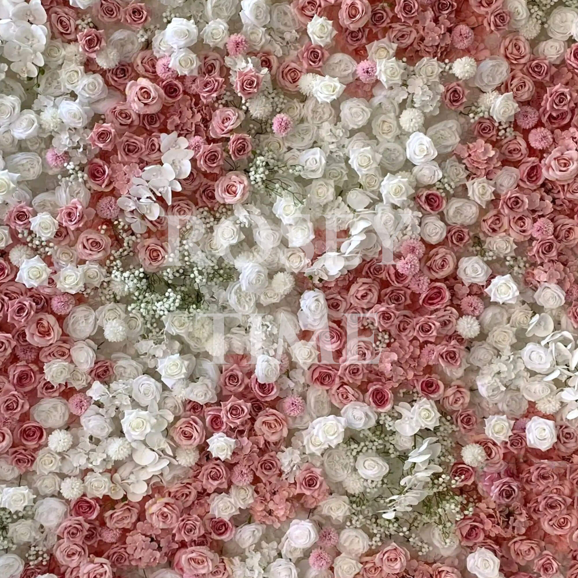 Roseytime 5D Dusty Pink Flower Wall Roll Up Fabric Back #RTW209