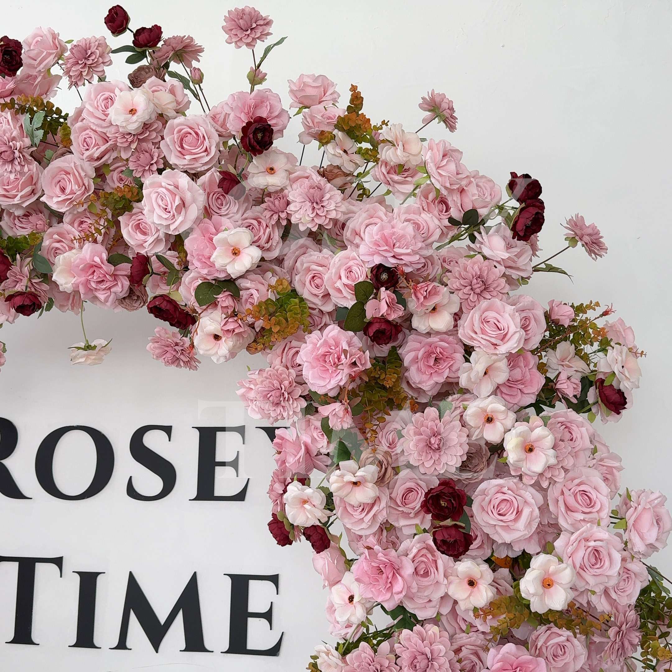 RoseyTime Dusty Rose Flower Arch n-shape Round Arch #RTA418