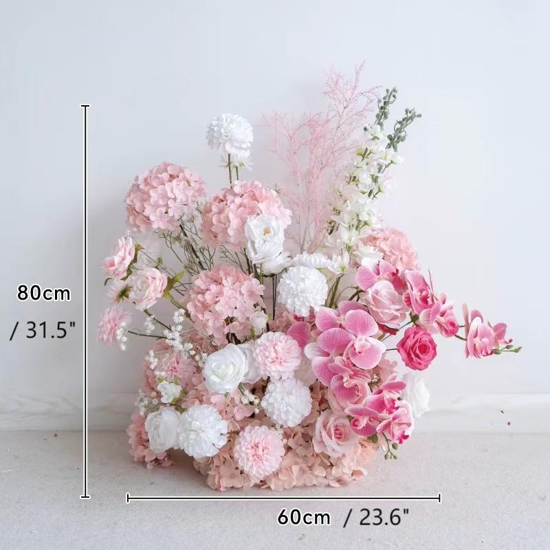 Roseytime Pink Flower Pillars Arch with Frame #RTP001