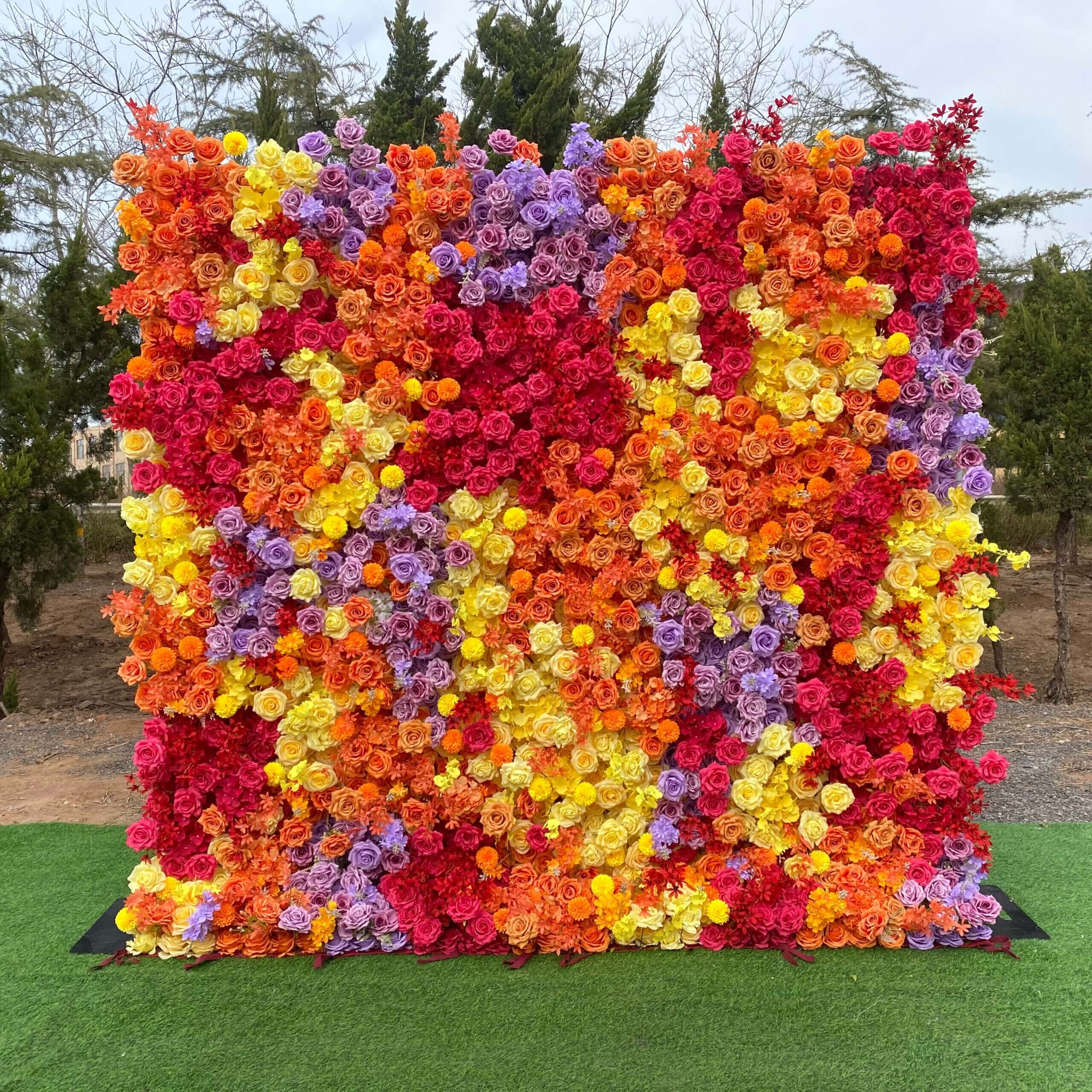 orange flowerwall
