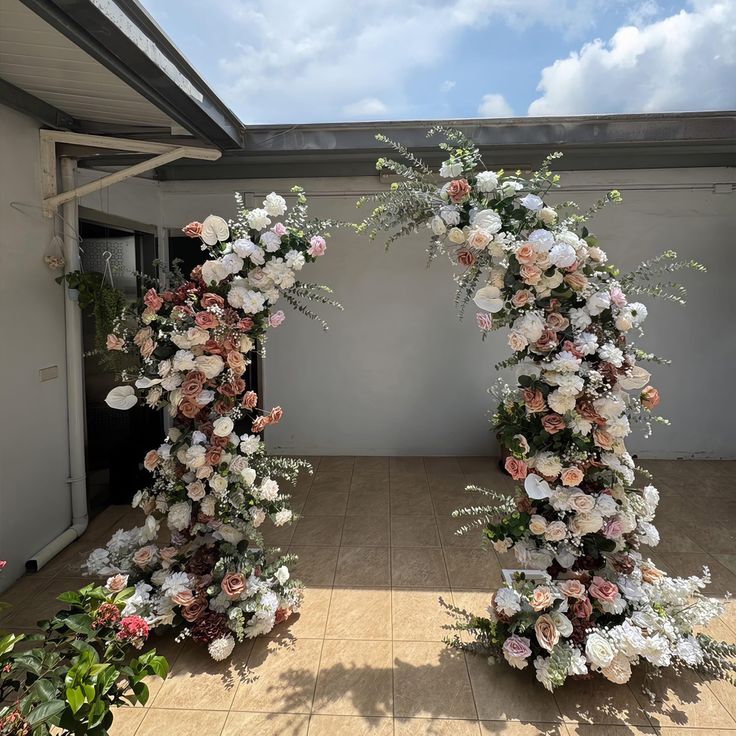 Roseytime Flower Pillars Arch with Frame #RTP015