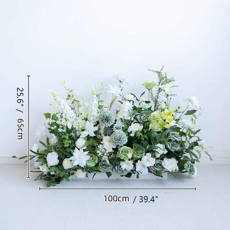 RoseyTime Green Flower Pillars Arch with Frame #RTP034